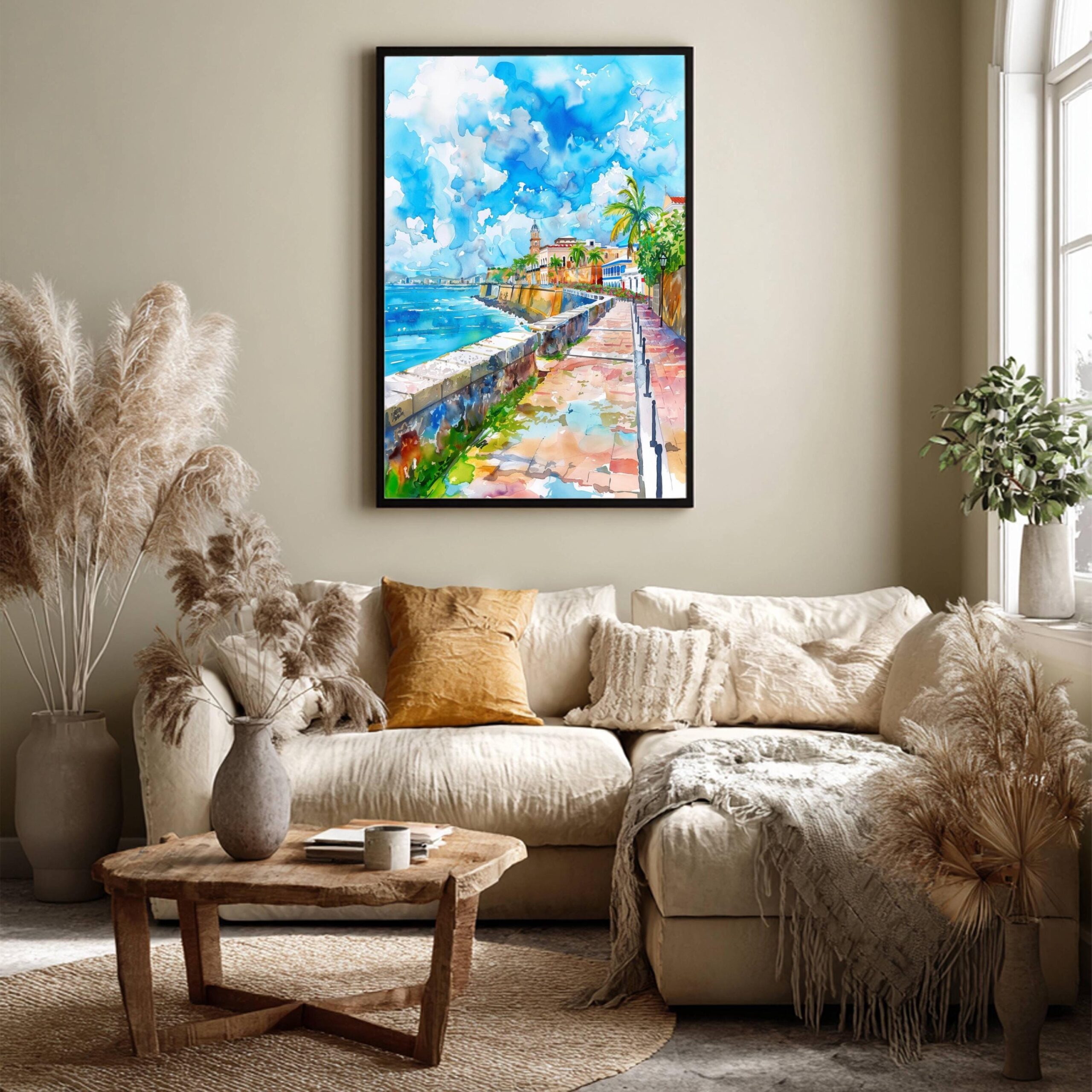 San Juan Puerto Rico Caribbean Watercolor: Travel Art Poster - Image 8