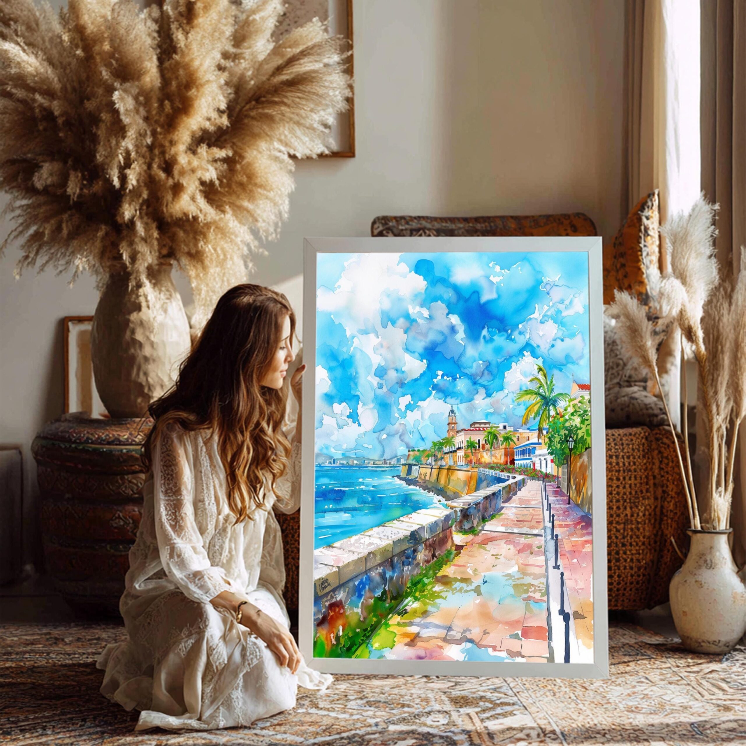 San Juan Puerto Rico Caribbean Watercolor: Travel Art Poster - Image 4