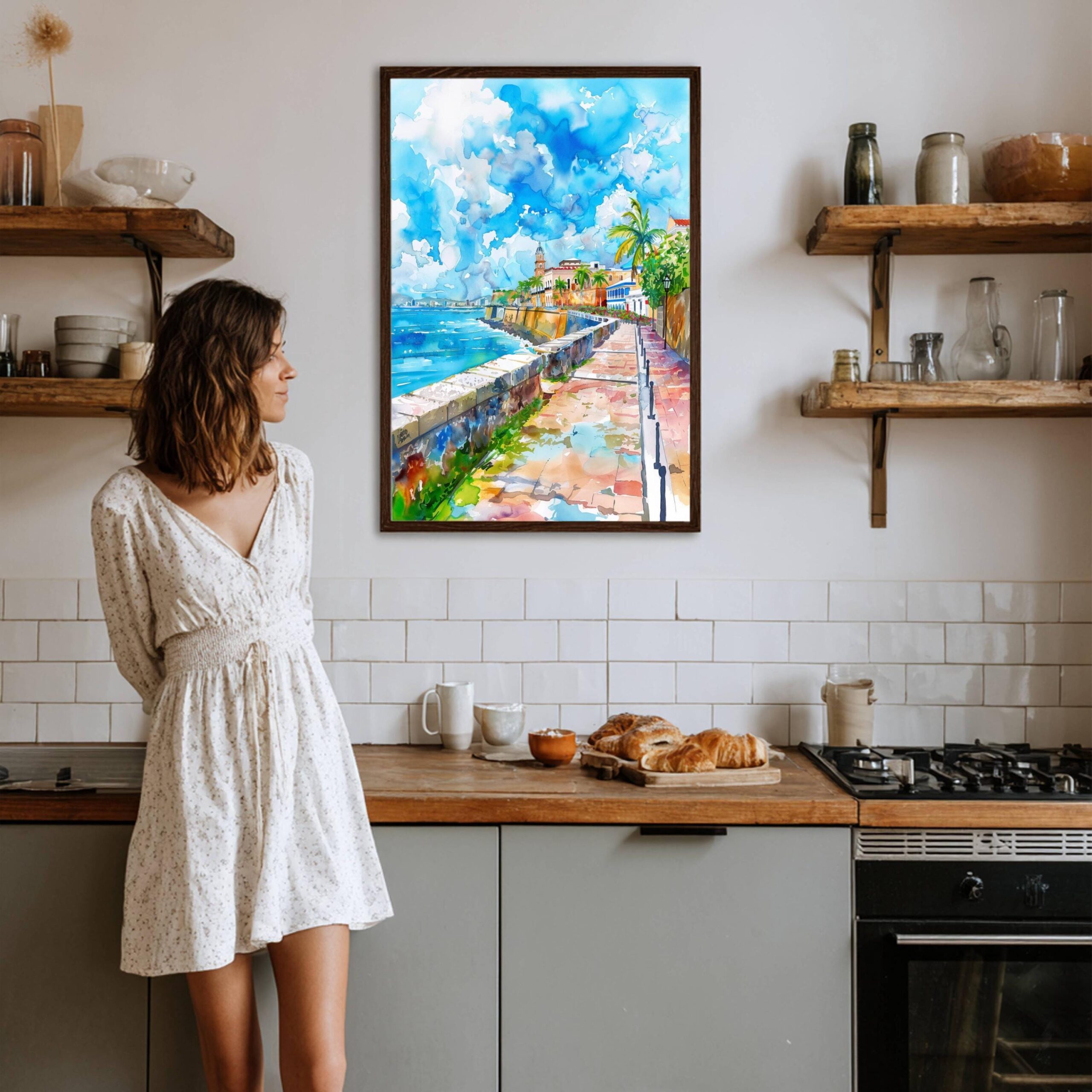 San Juan Puerto Rico Caribbean Watercolor: Travel Art Poster - Image 5