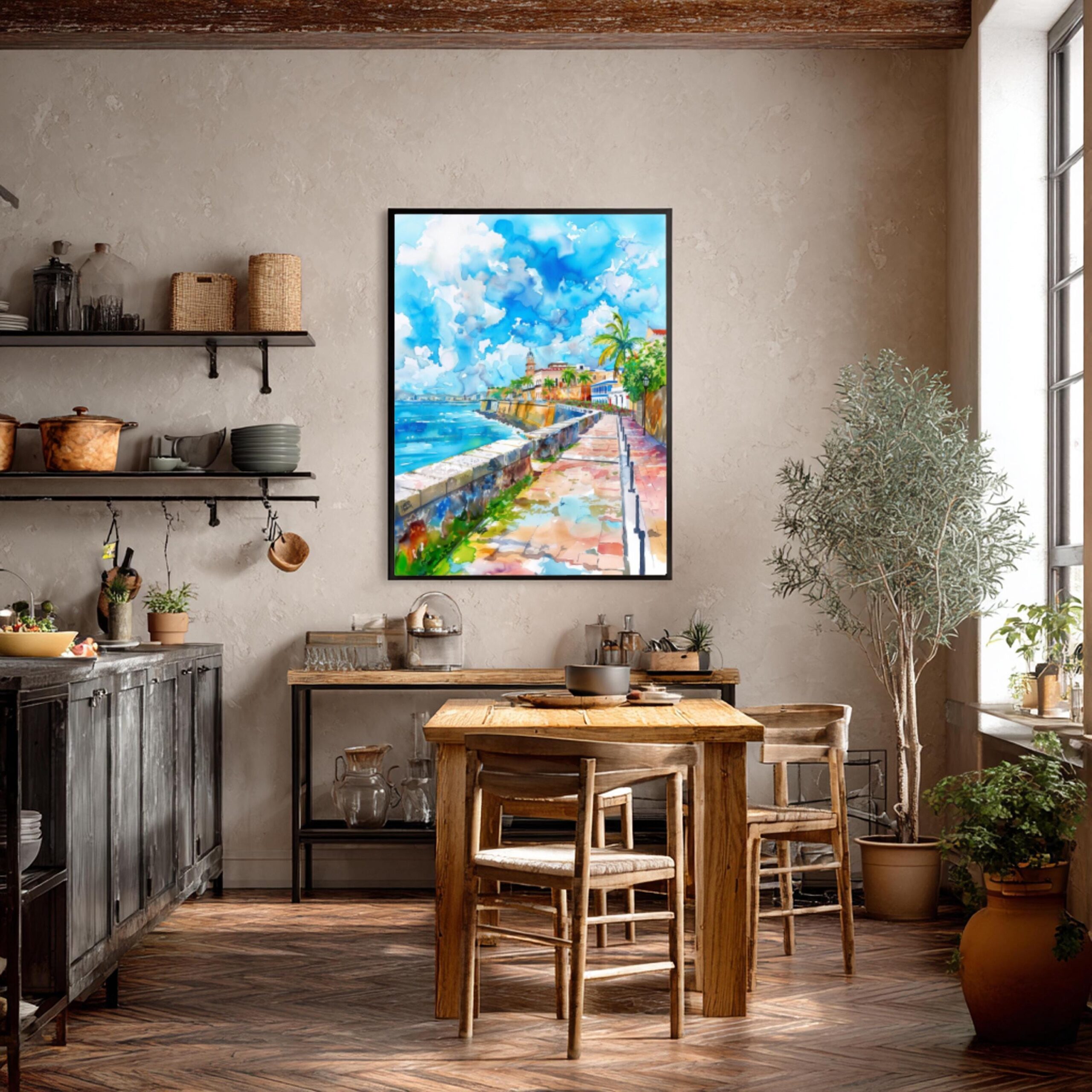 San Juan Puerto Rico Caribbean Watercolor: Travel Art Poster - Image 9