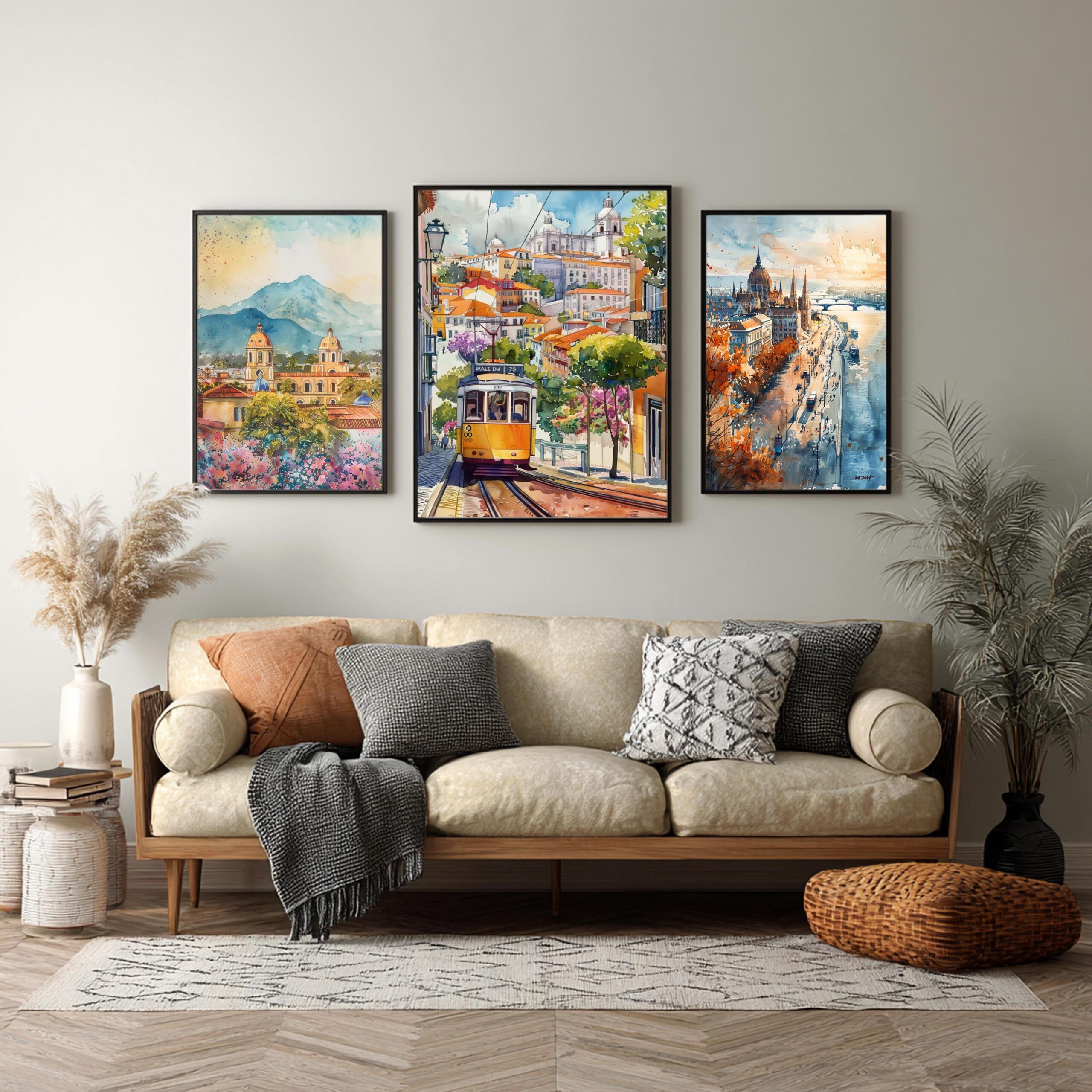 Lisbon Portugal Europe Watercolor: Vacation Travel Art Poster - Image 2