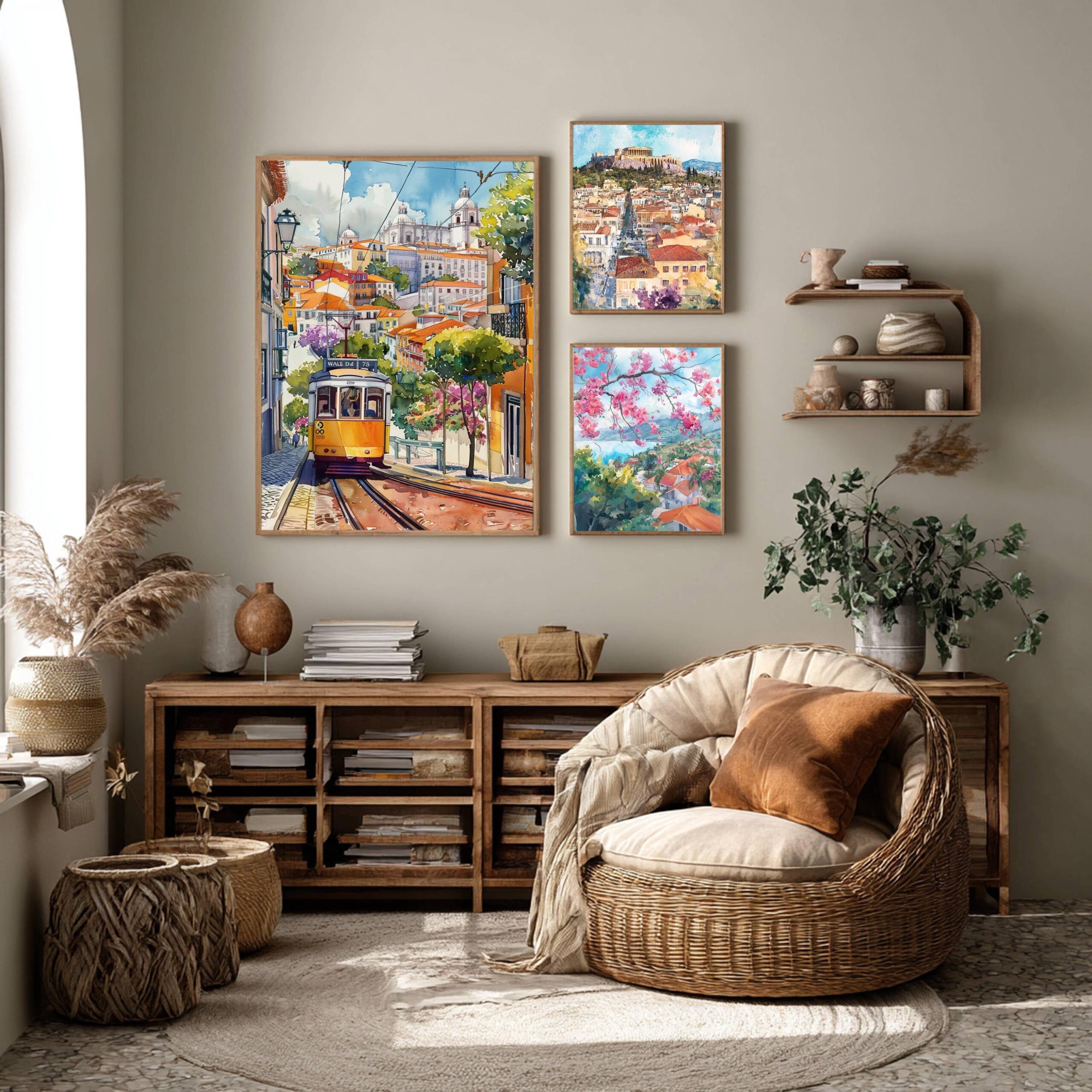 Lisbon Portugal Europe Watercolor: Vacation Travel Art Poster - Image 3