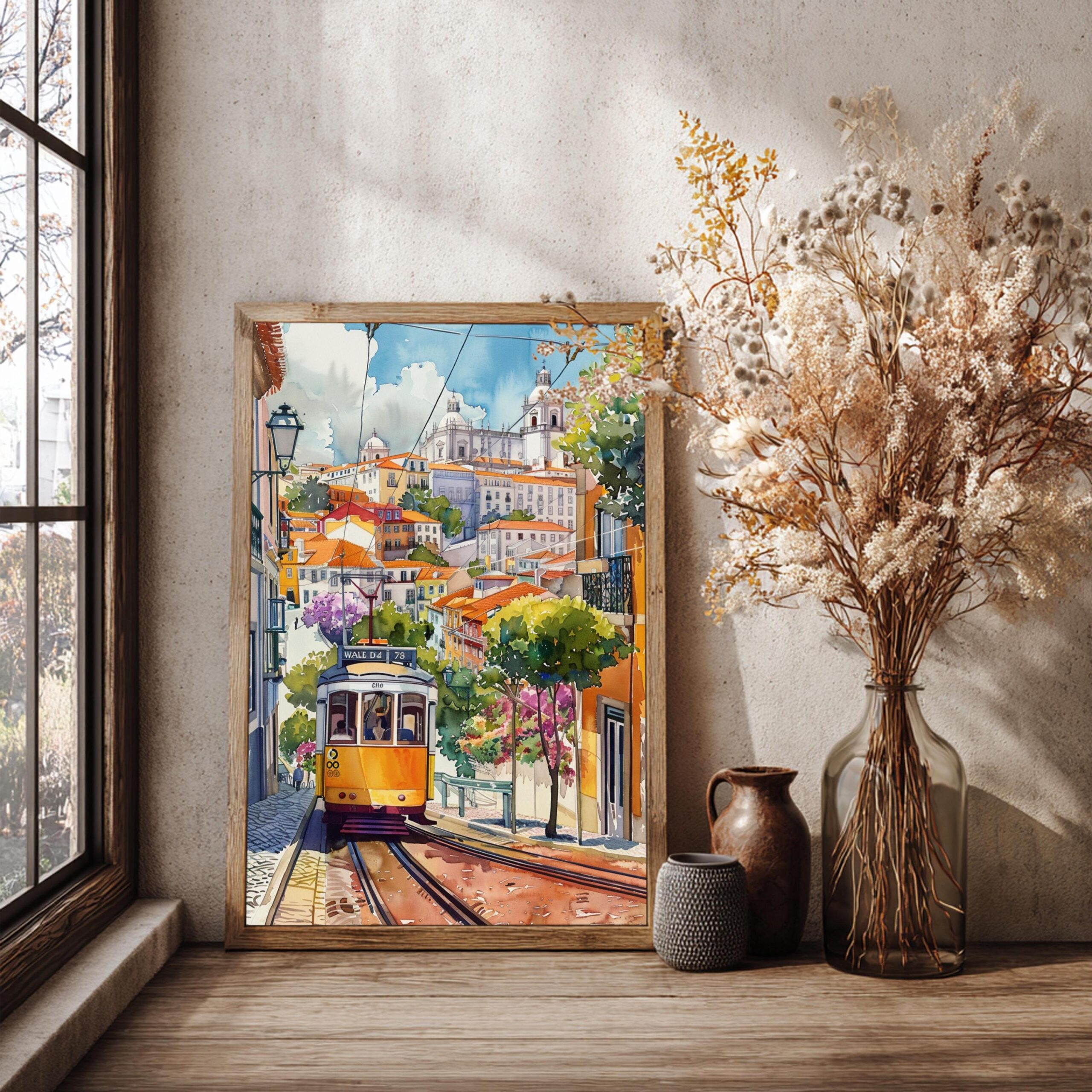 Lisbon Portugal Europe Watercolor: Vacation Travel Art Poster - Image 4