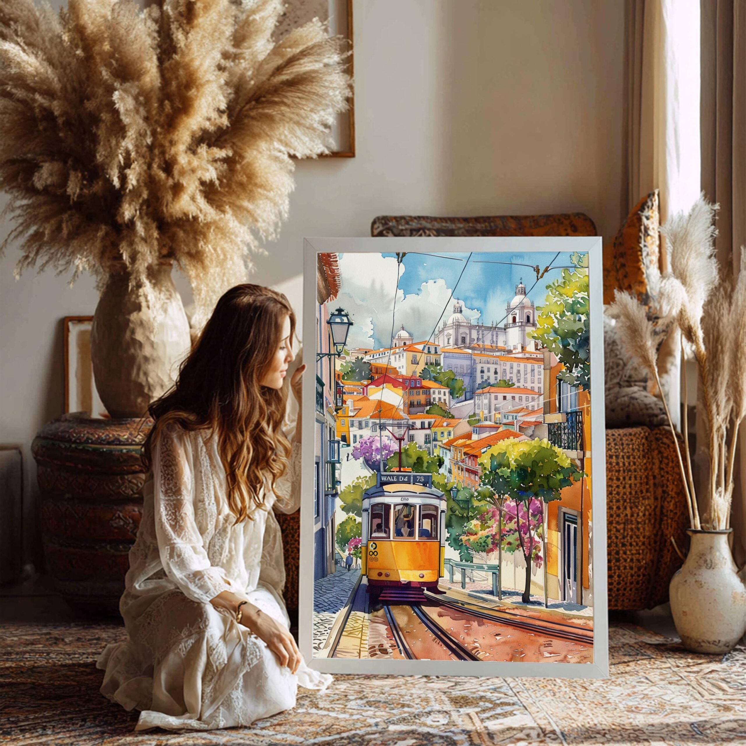 Lisbon Portugal Europe Watercolor: Vacation Travel Art Poster - Image 5