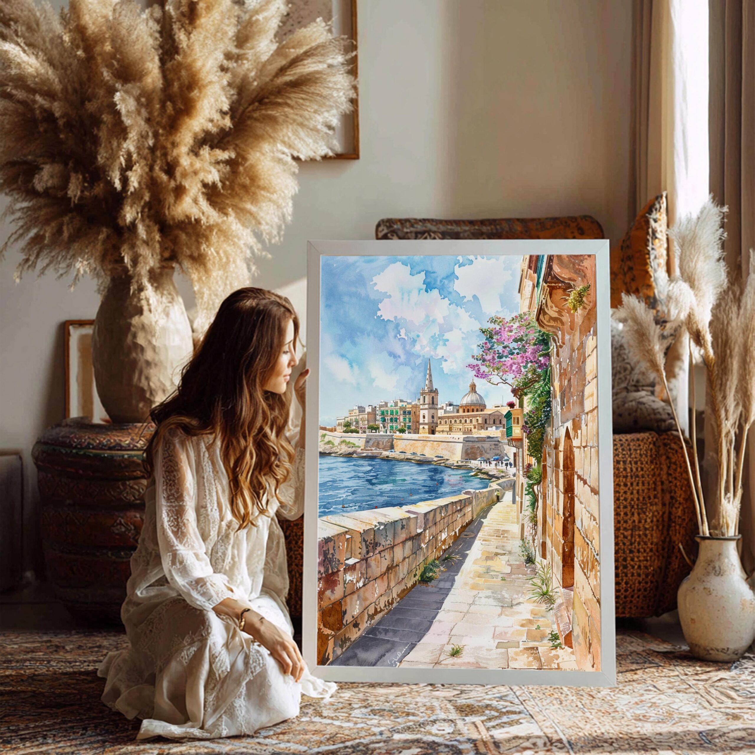 Island of Malta Europe Watercolor Print: Travel Art Poster - Image 3