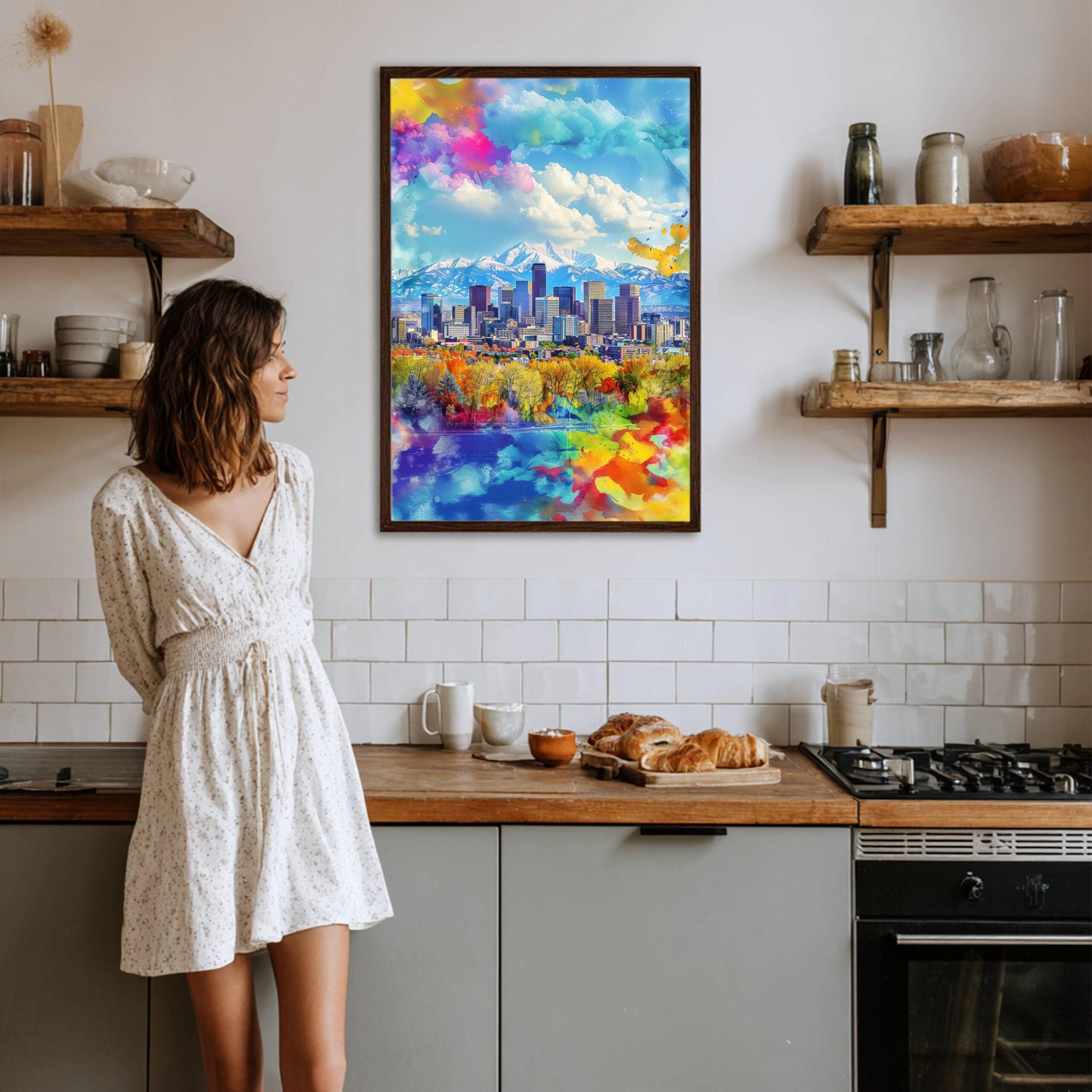Denver CO Colorado USA Watercolor: Travel Art Poster - Image 3