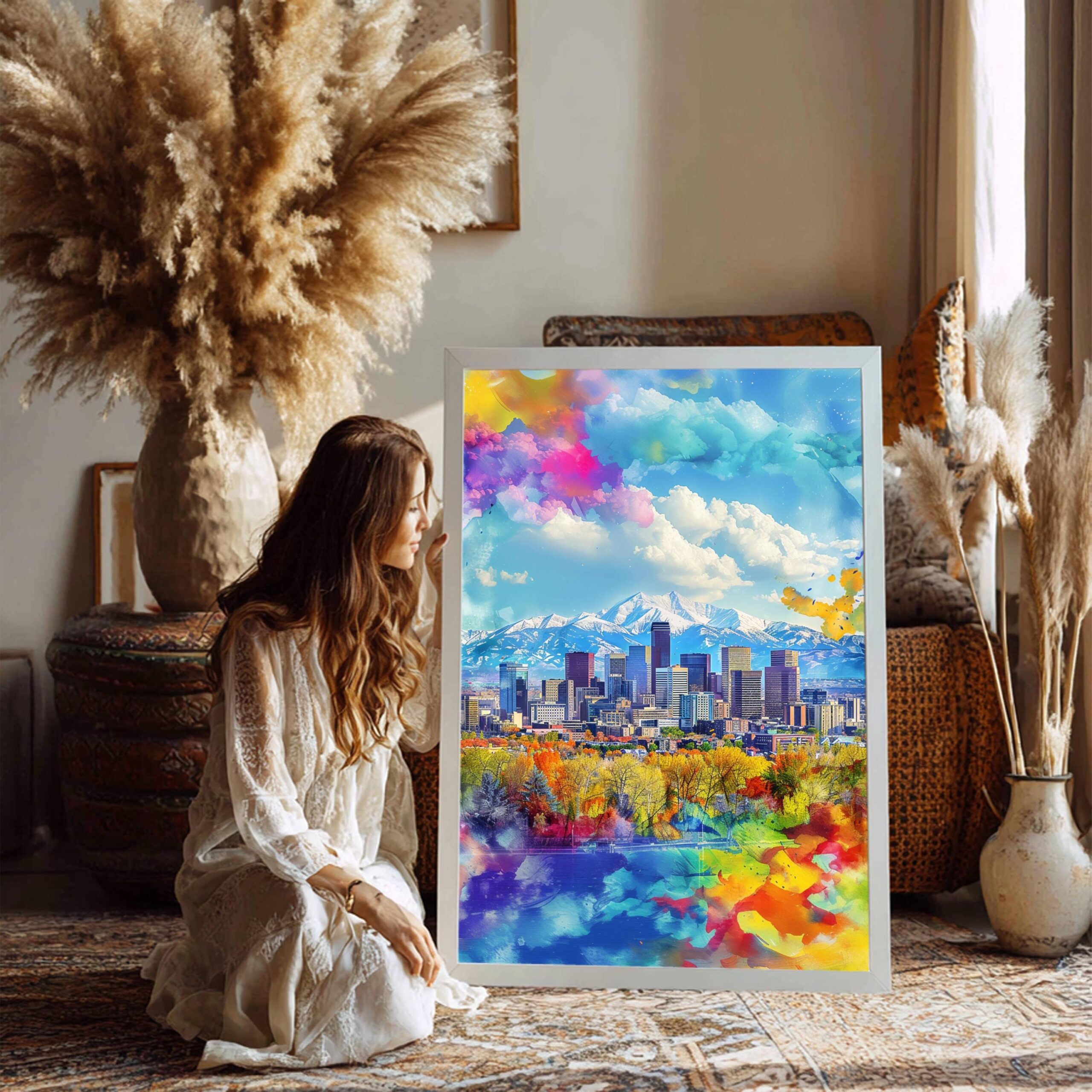 Denver CO Colorado USA Watercolor: Travel Art Poster - Image 2