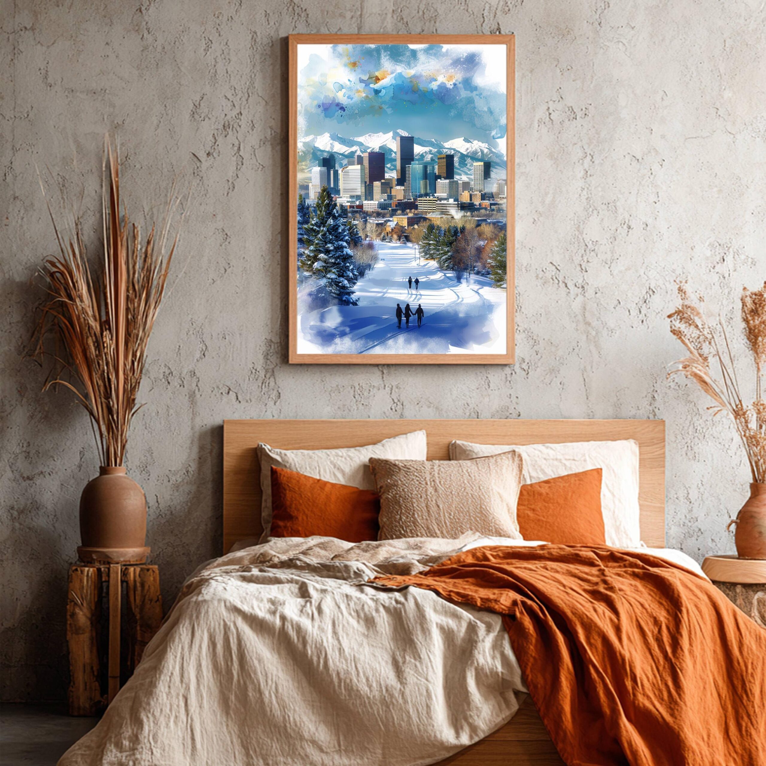 Denver CO Colorado USA Watercolor: Travel Art Poster - Image 8