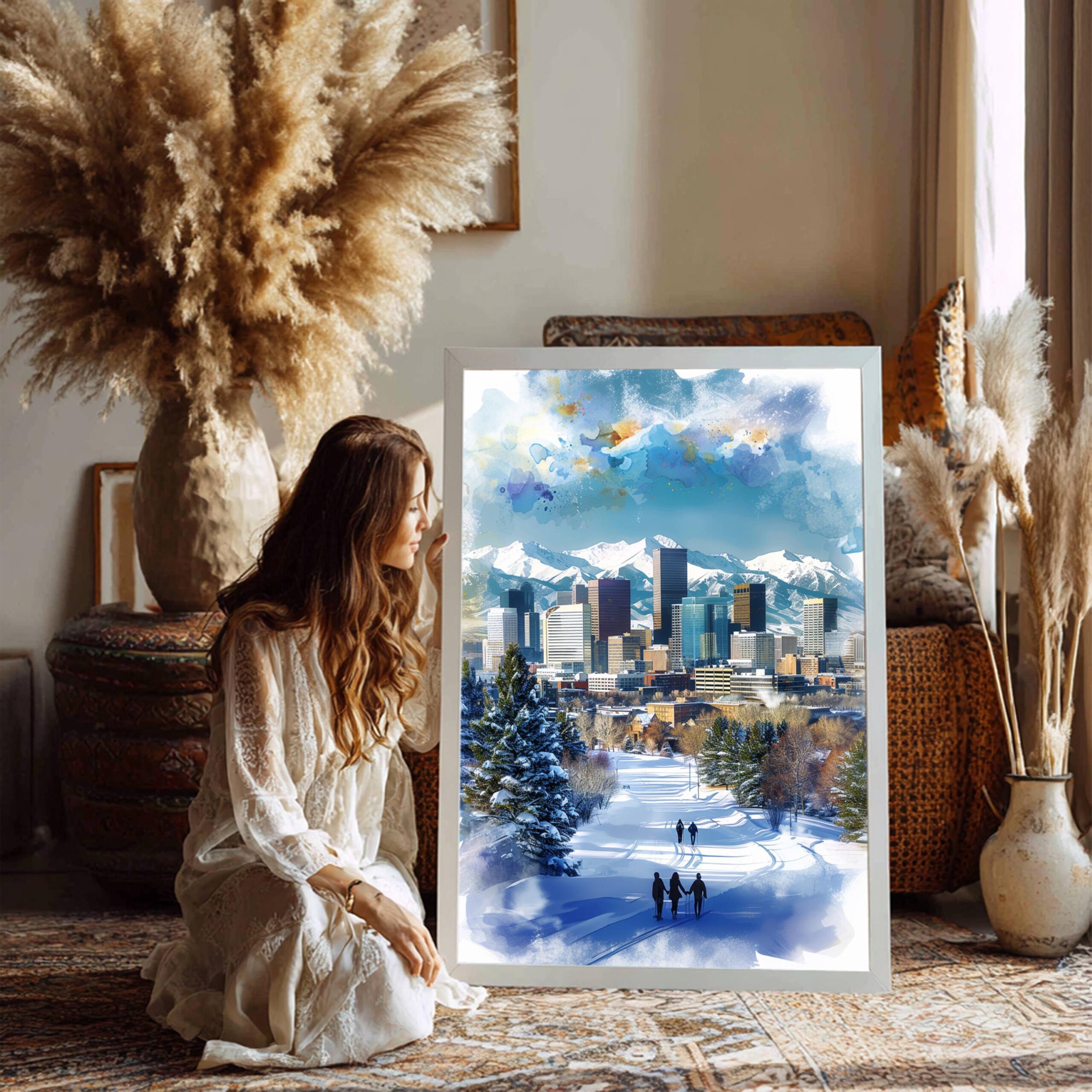 Denver CO Colorado USA Watercolor: Travel Art Poster - Image 2