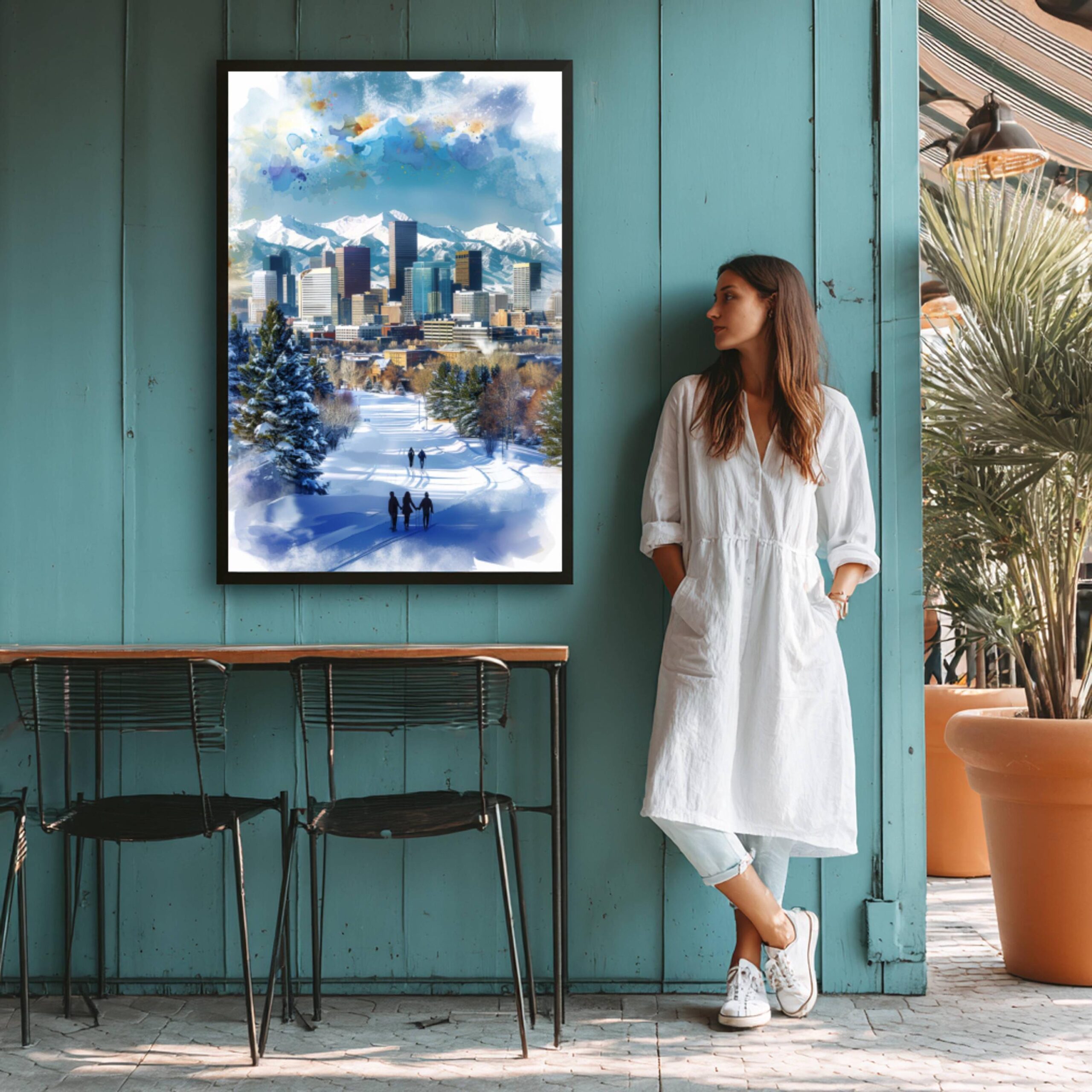 Denver CO Colorado USA Watercolor: Travel Art Poster - Image 4