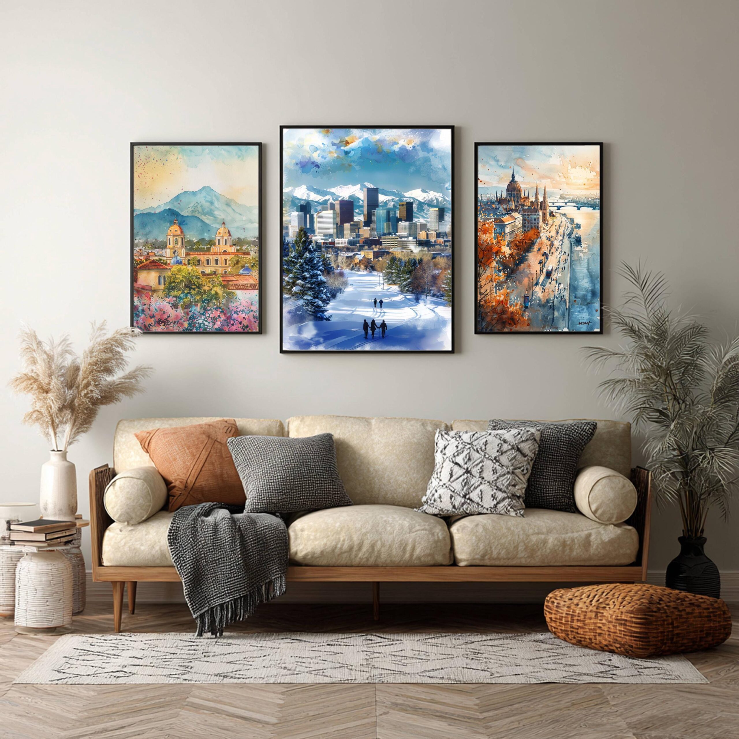 Denver CO Colorado USA Watercolor: Travel Art Poster - Image 5