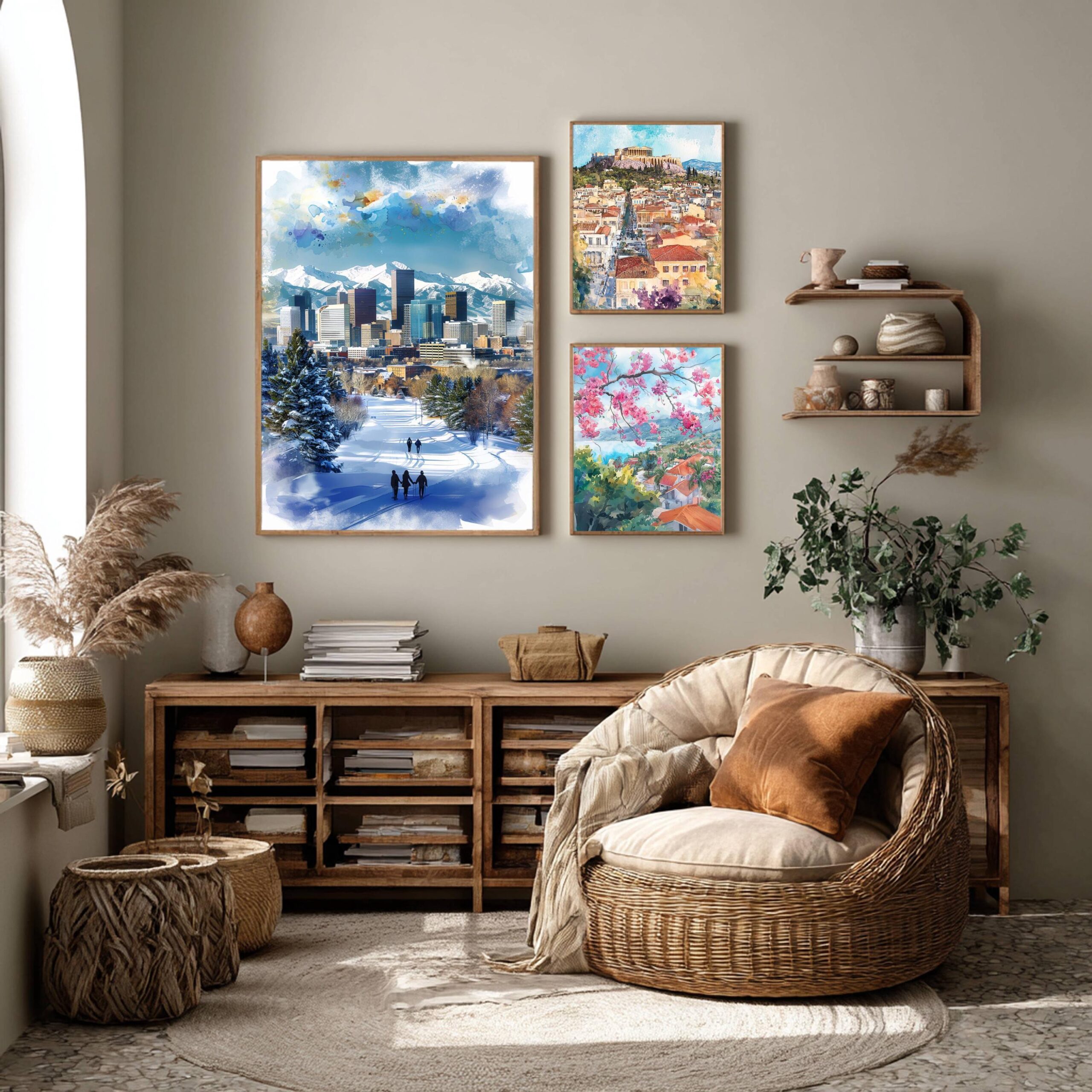 Denver CO Colorado USA Watercolor: Travel Art Poster - Image 6