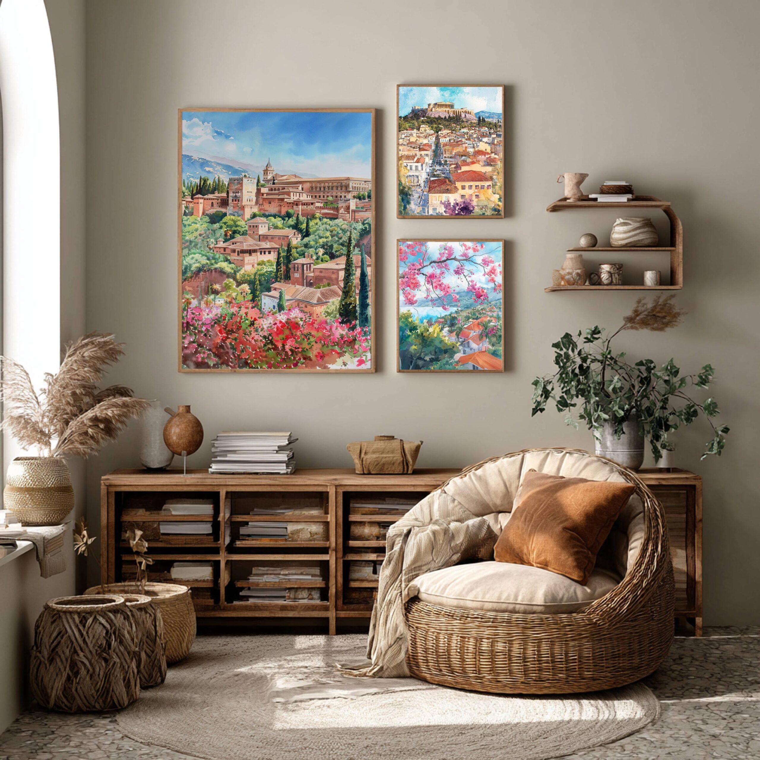 Alhambra Palace Granada Spain Watercolor: Spanish Travel Art Poster - Image 6