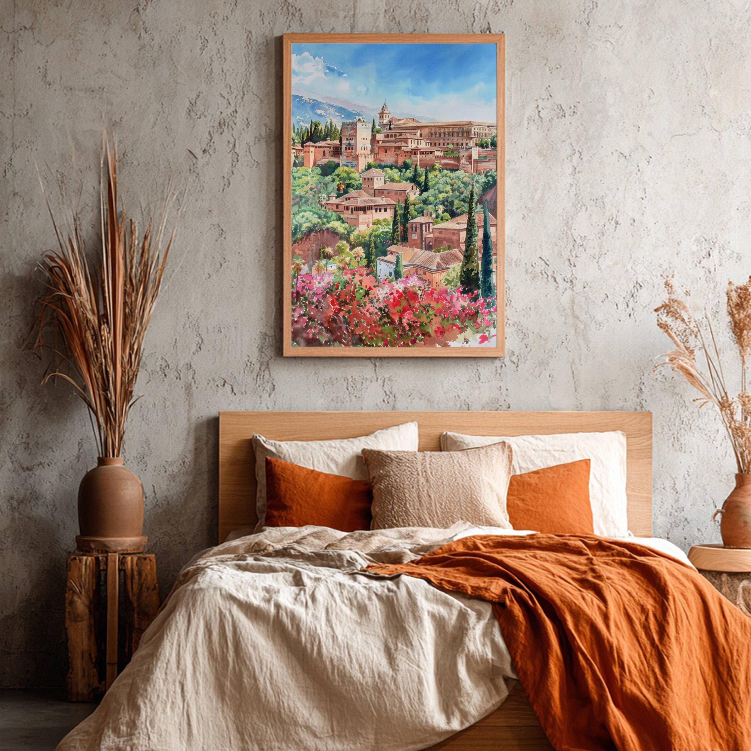 Alhambra Palace Granada Spain Watercolor: Spanish Travel Art Poster - Image 8