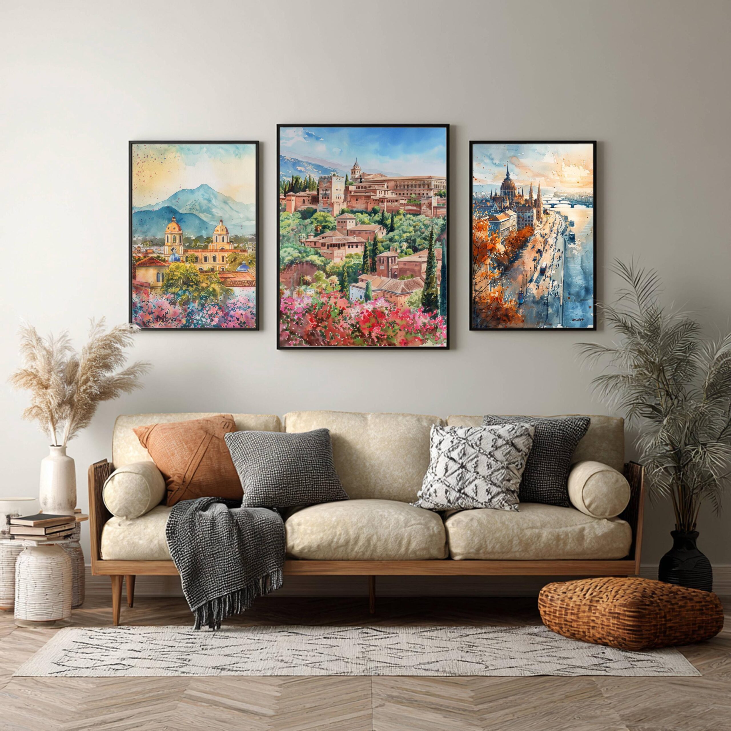 Alhambra Palace Granada Spain Watercolor: Spanish Travel Art Poster - Image 5