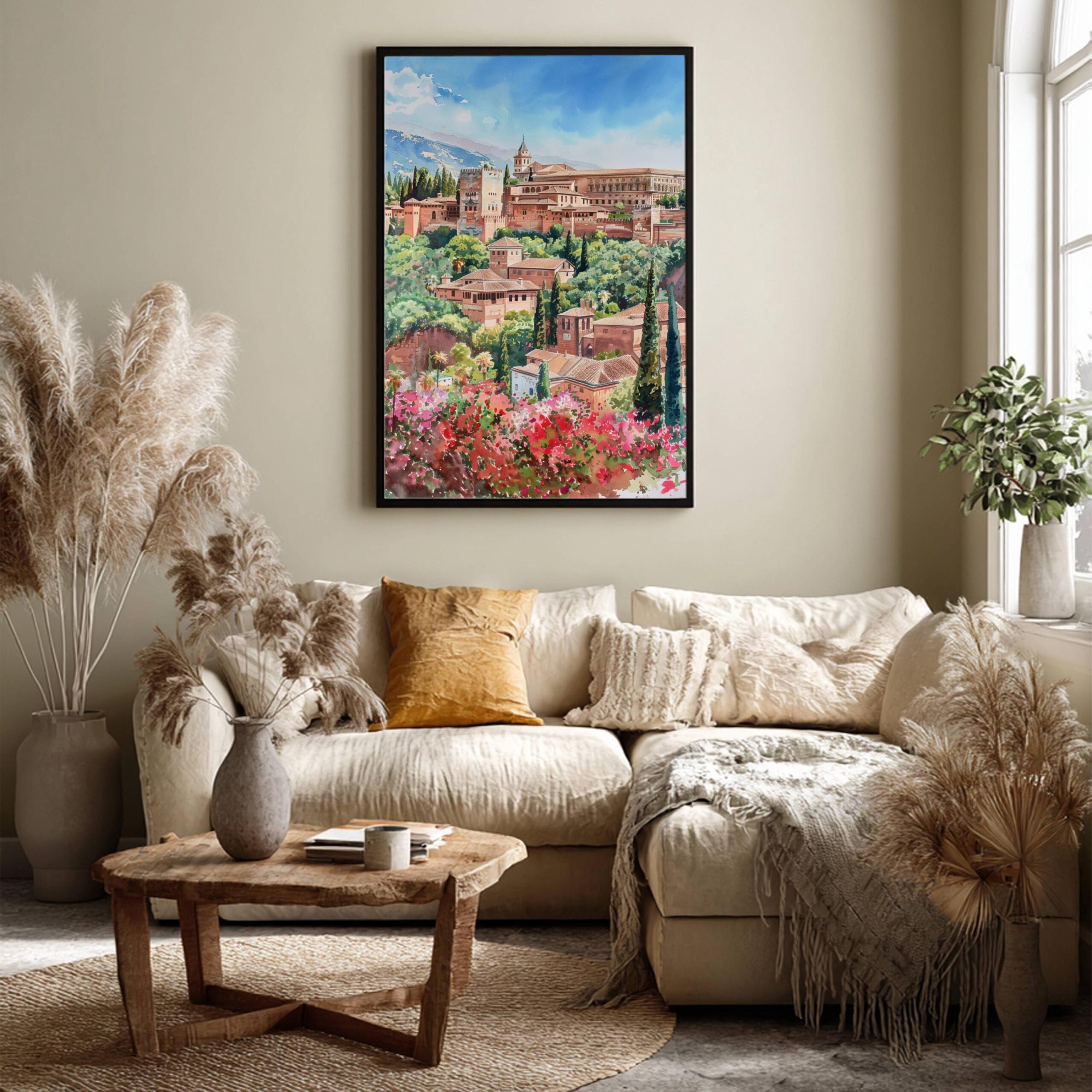 Alhambra Palace Granada Spain Watercolor: Spanish Travel Art Poster - Image 7