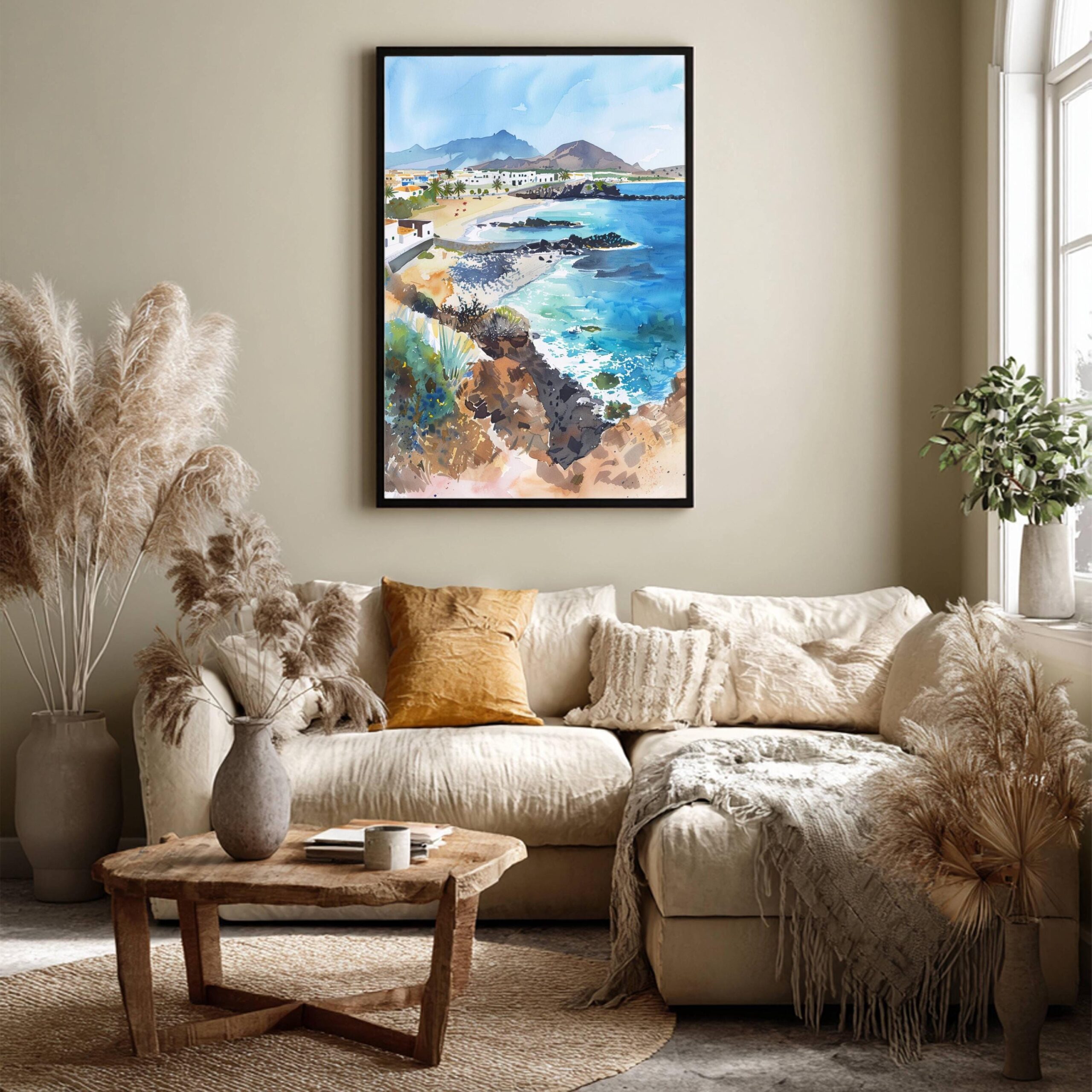 Fuerteventura Island Canary Islands Spain Watercolor: Travel Art Poster - Image 8