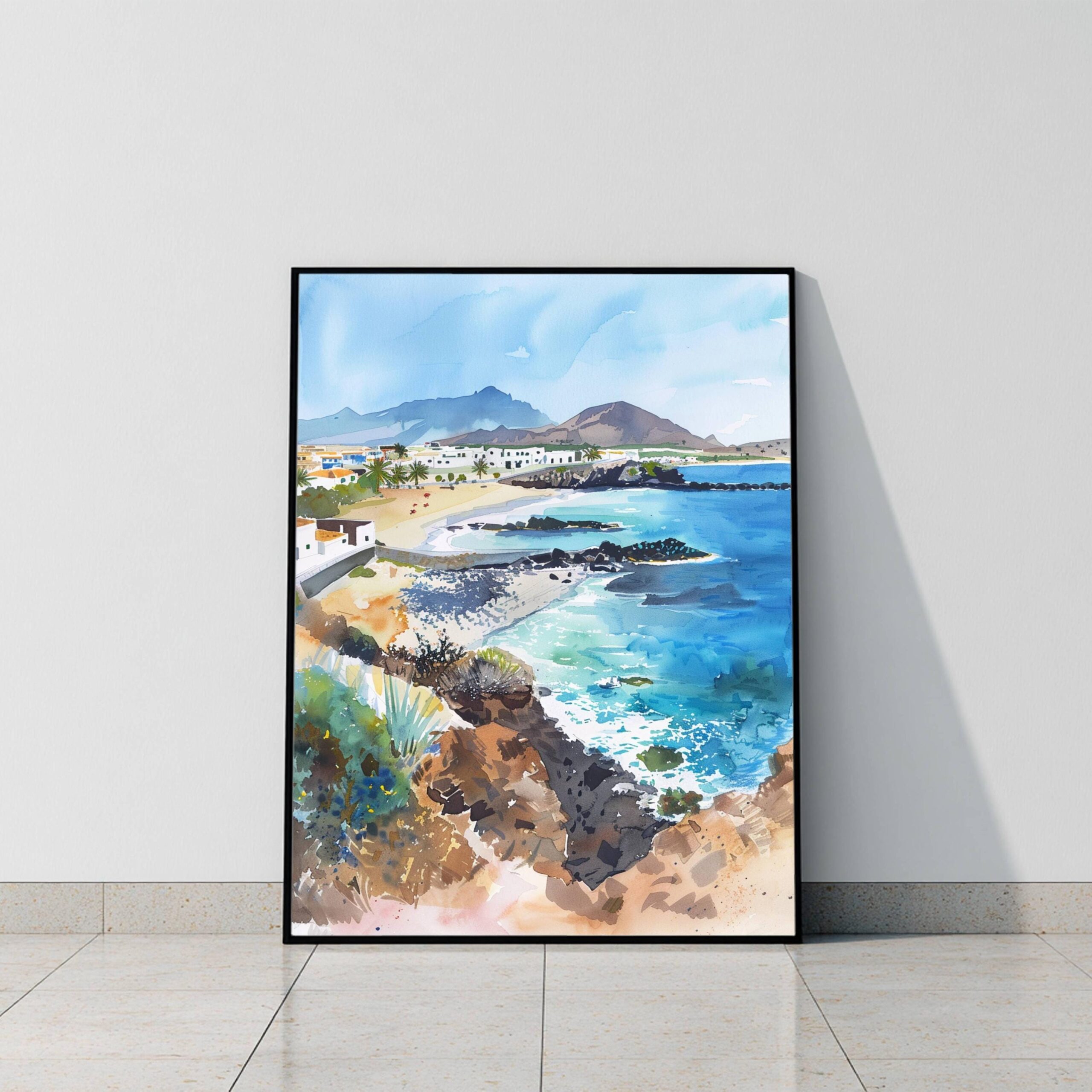 Fuerteventura Island Canary Islands Spain Watercolor: Travel Art Poster - Image 9