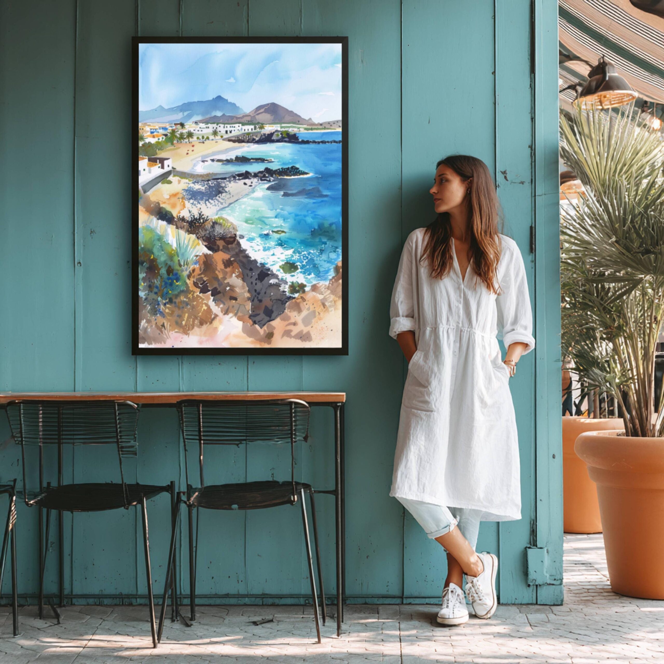 Fuerteventura Island Canary Islands Spain Watercolor: Travel Art Poster - Image 4