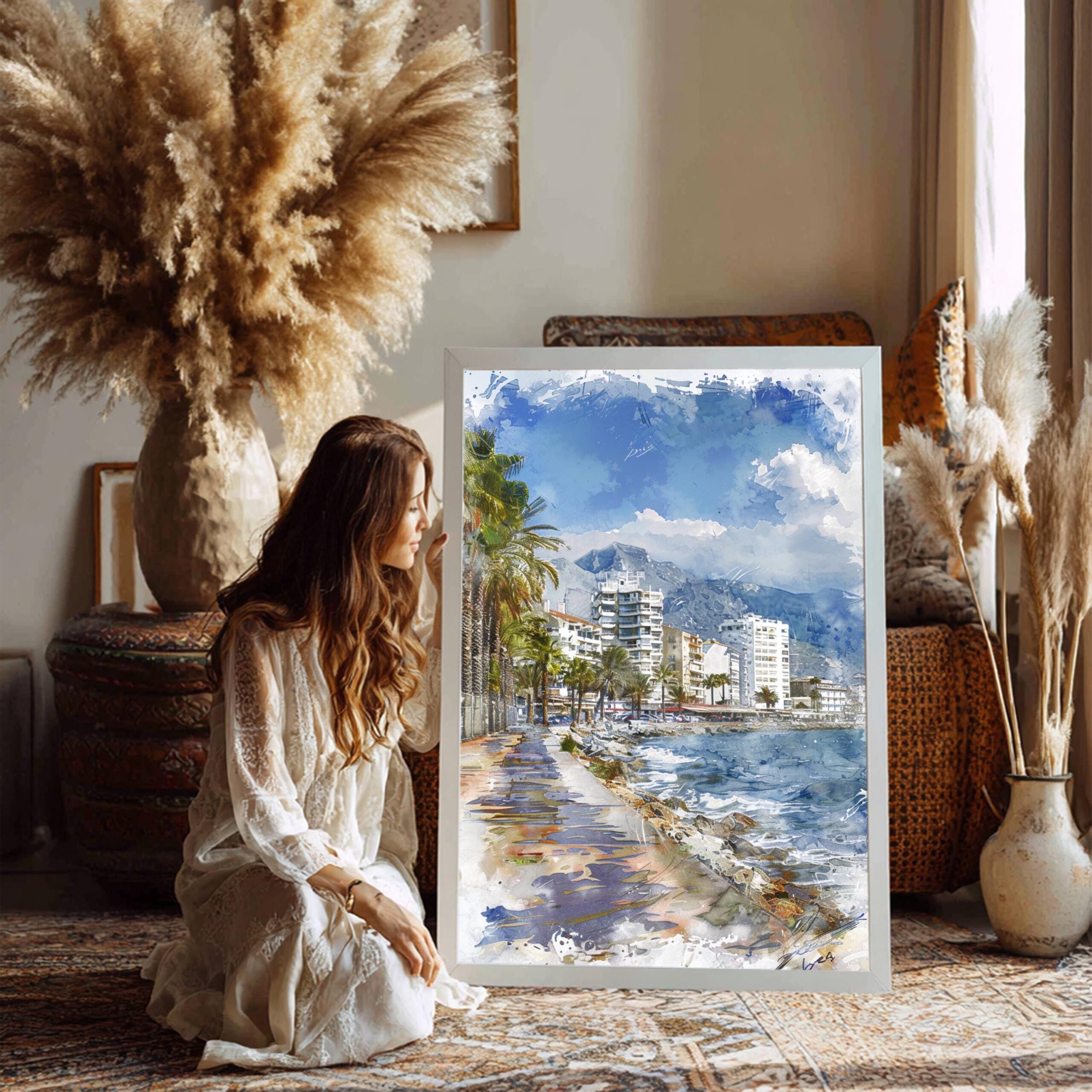 Marbella Costa del Sol Spain Watercolor: Travel Art Poster - Image 2