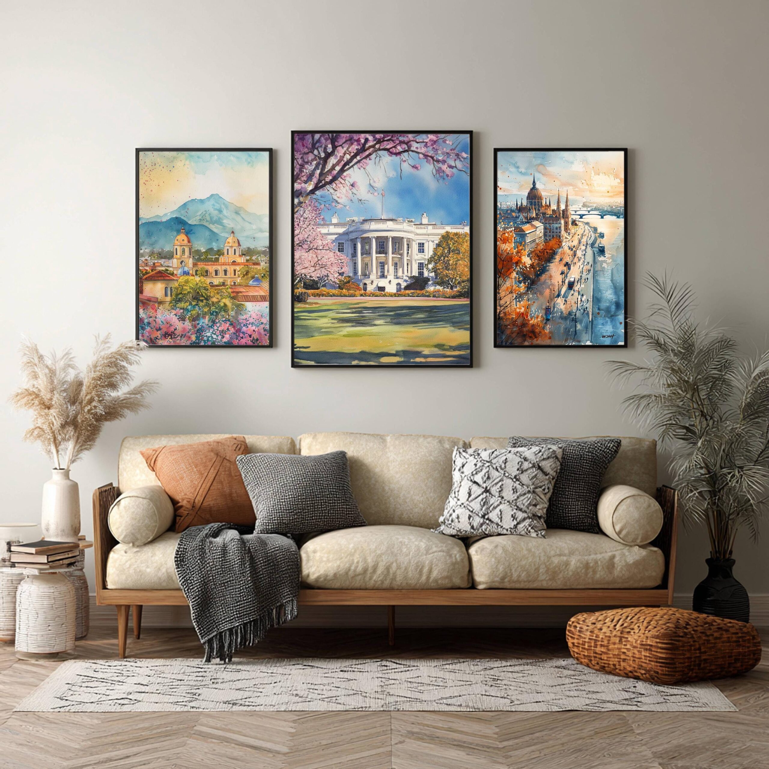 The White House Washington DC USA Watercolor: Travel Poster - Image 7
