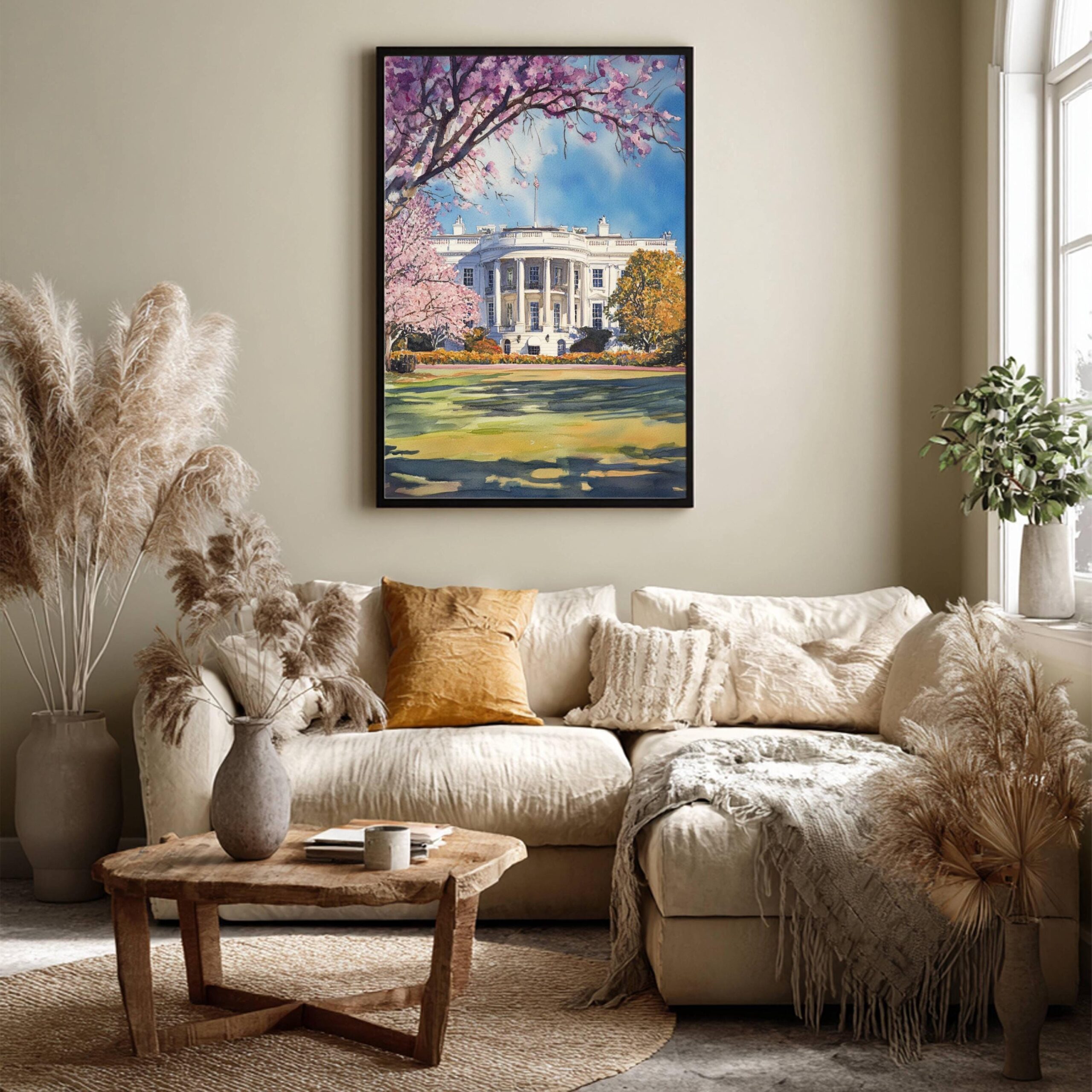The White House Washington DC USA Watercolor: Travel Poster - Image 9
