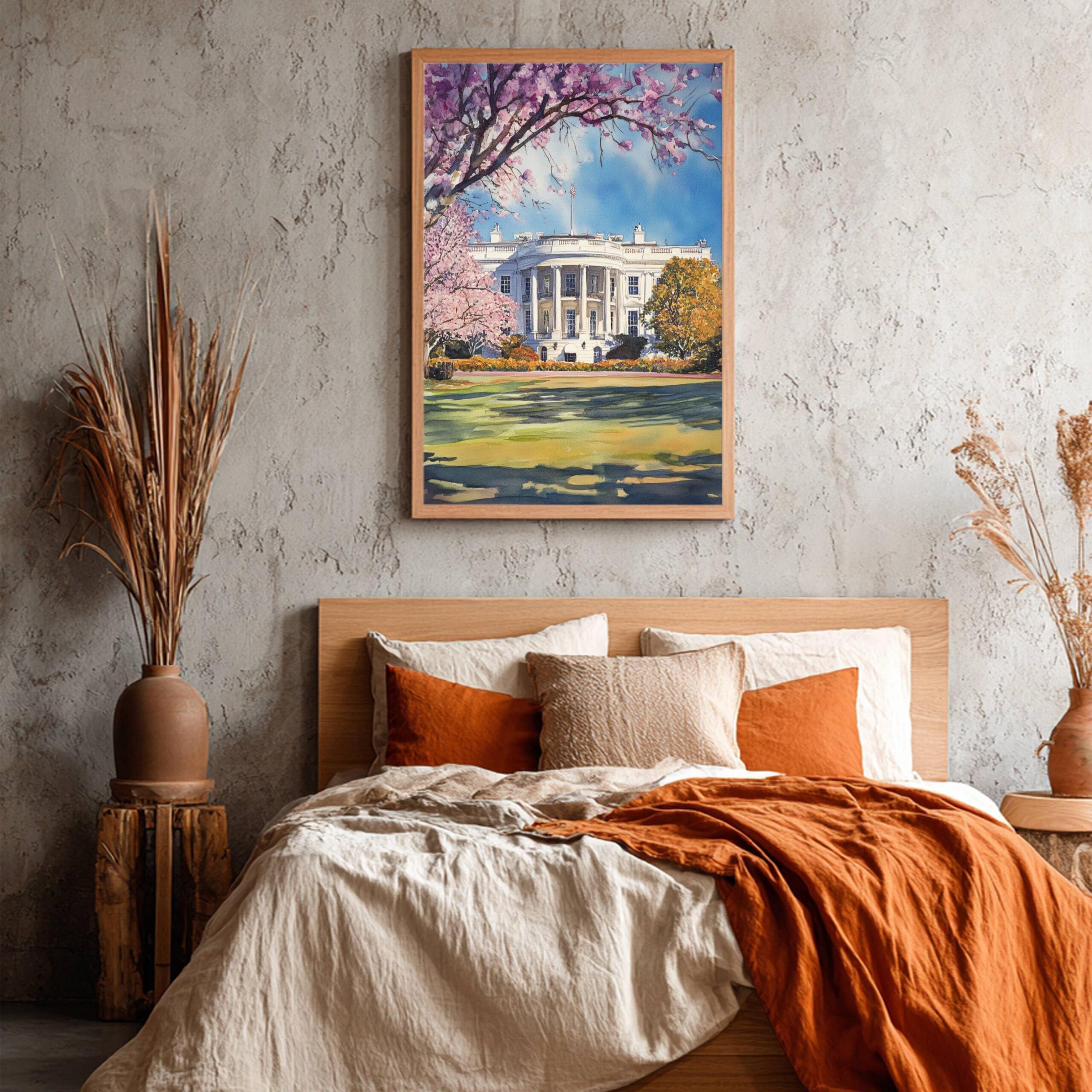 The White House Washington DC USA Watercolor: Travel Poster - Image 10