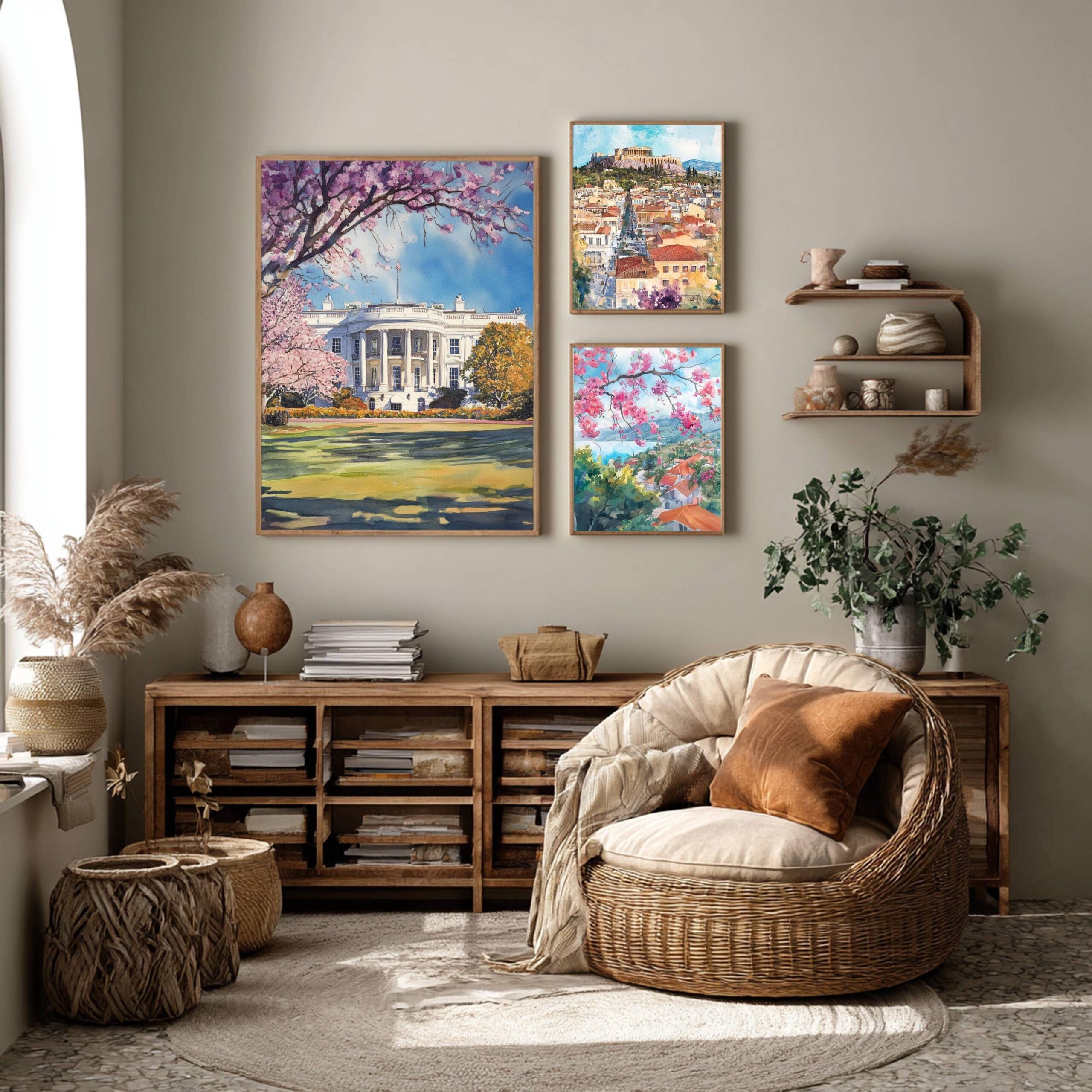 The White House Washington DC USA Watercolor: Travel Poster - Image 8