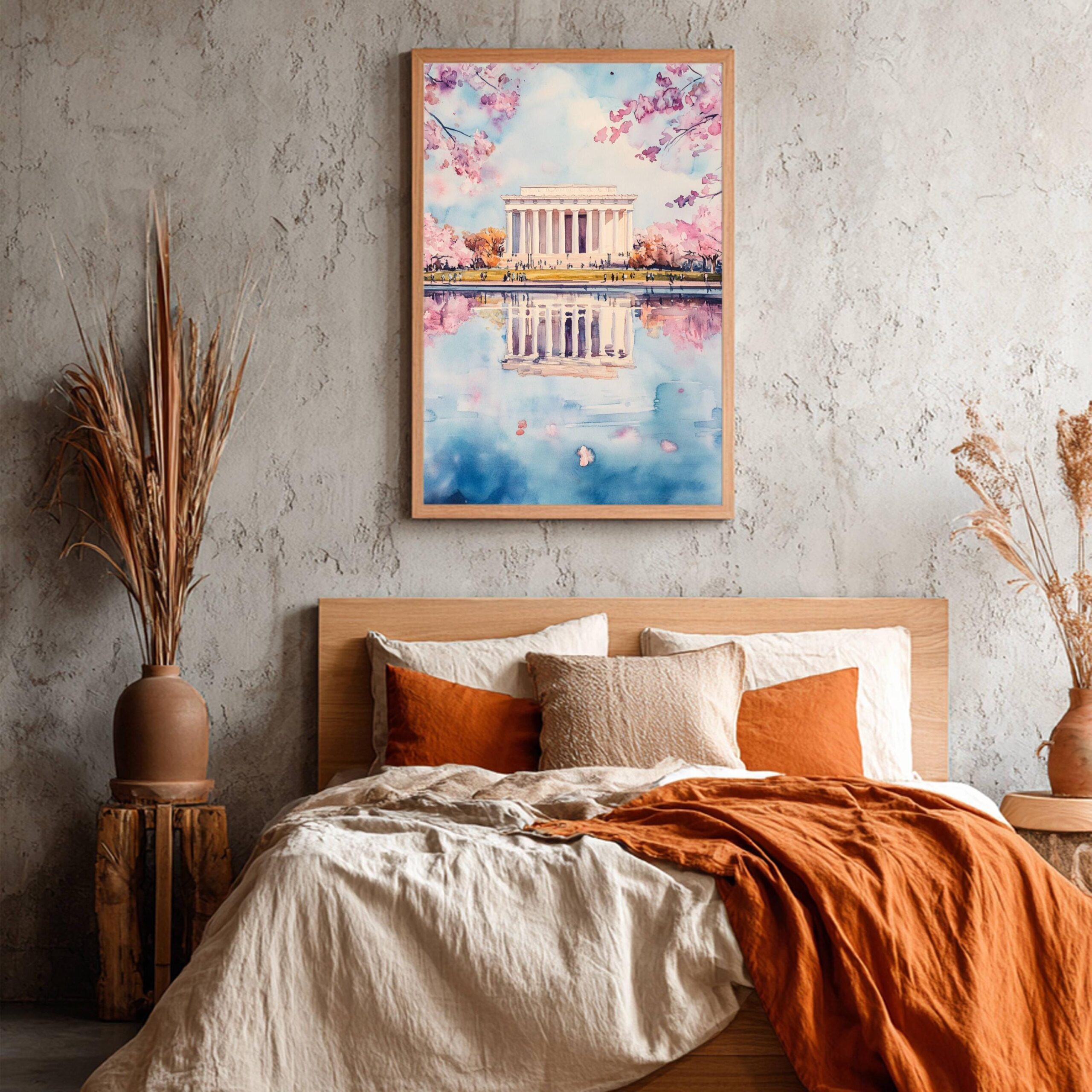The Lincoln Memorial Washington DC USA Watercolor Print: Travel Poster - Image 9