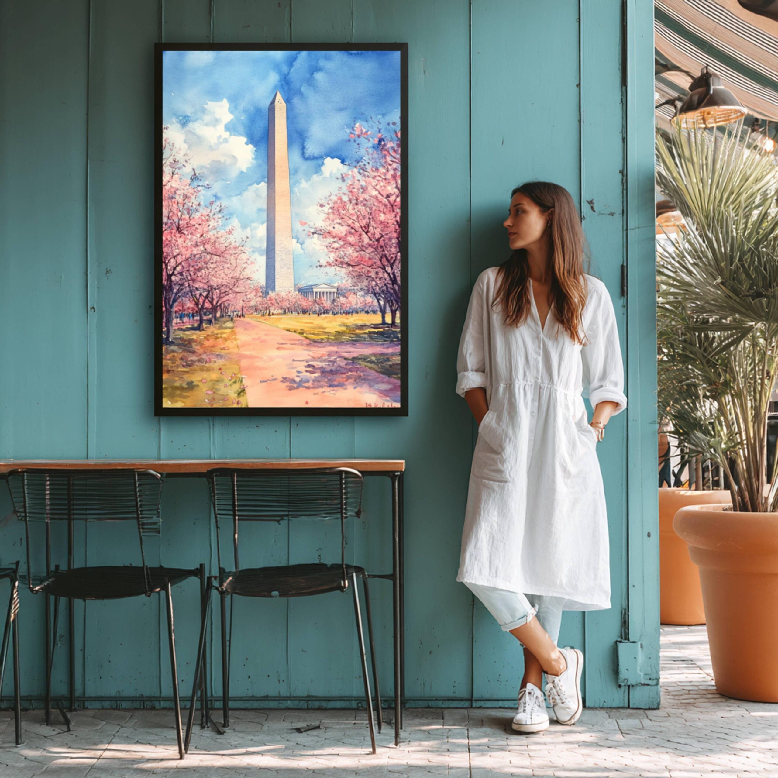 The Washington Monument Washington DC USA Watercolor: Travel Poster - Image 8