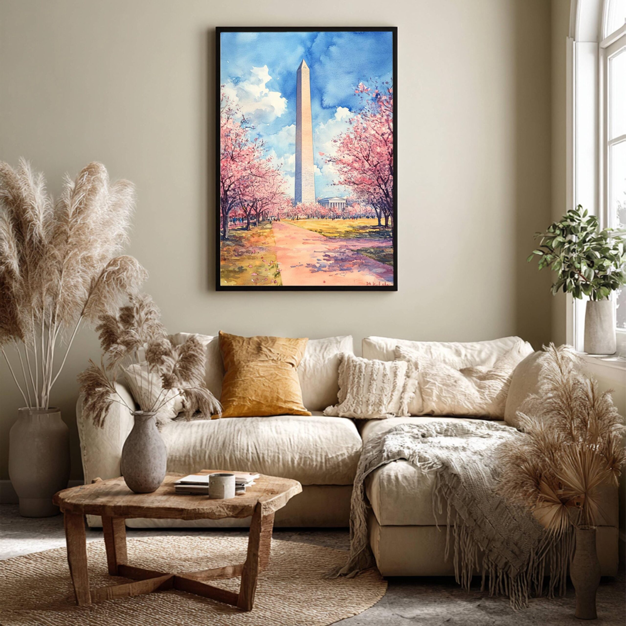 The Washington Monument Washington DC USA Watercolor: Travel Poster - Image 7