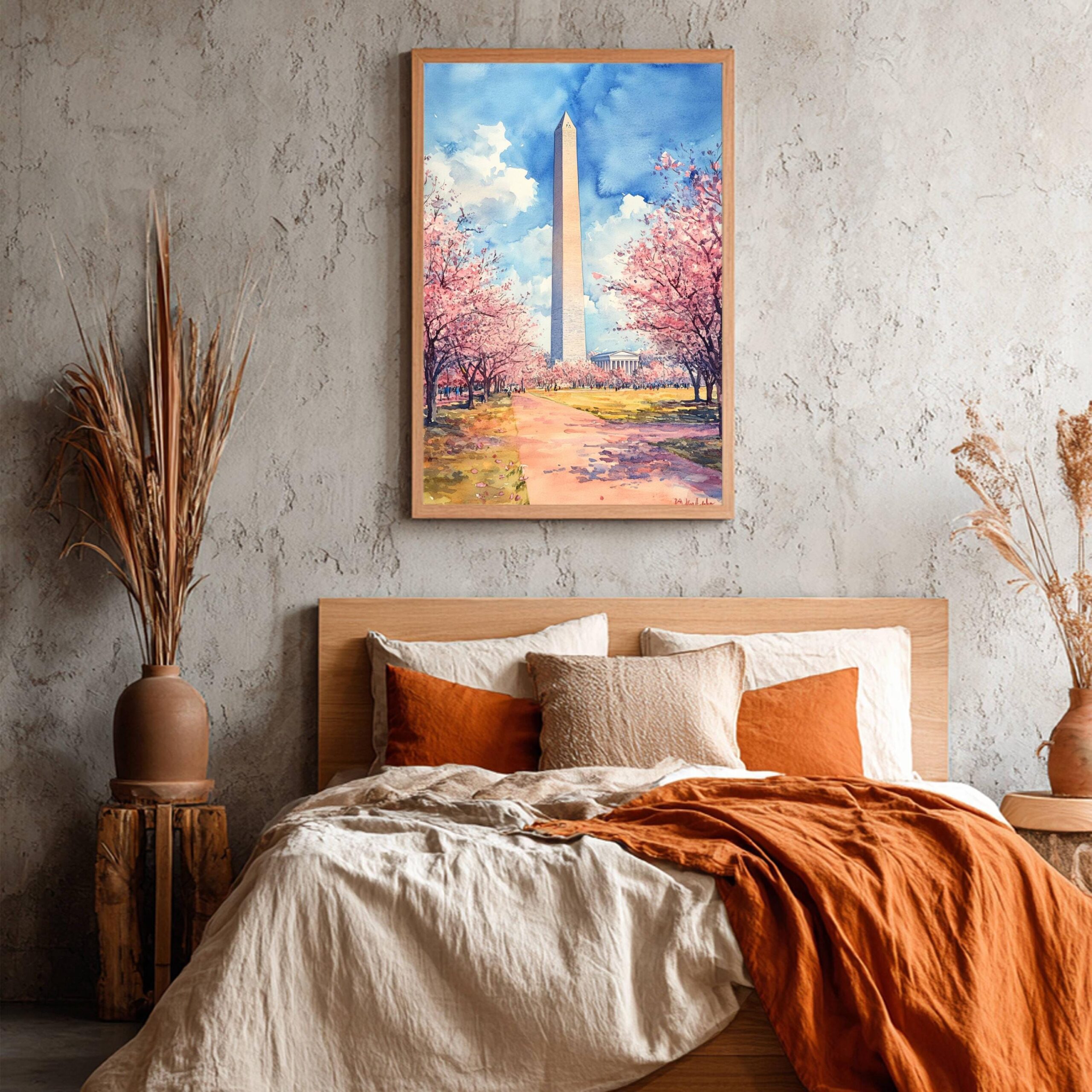 The Washington Monument Washington DC USA Watercolor: Travel Poster - Image 9