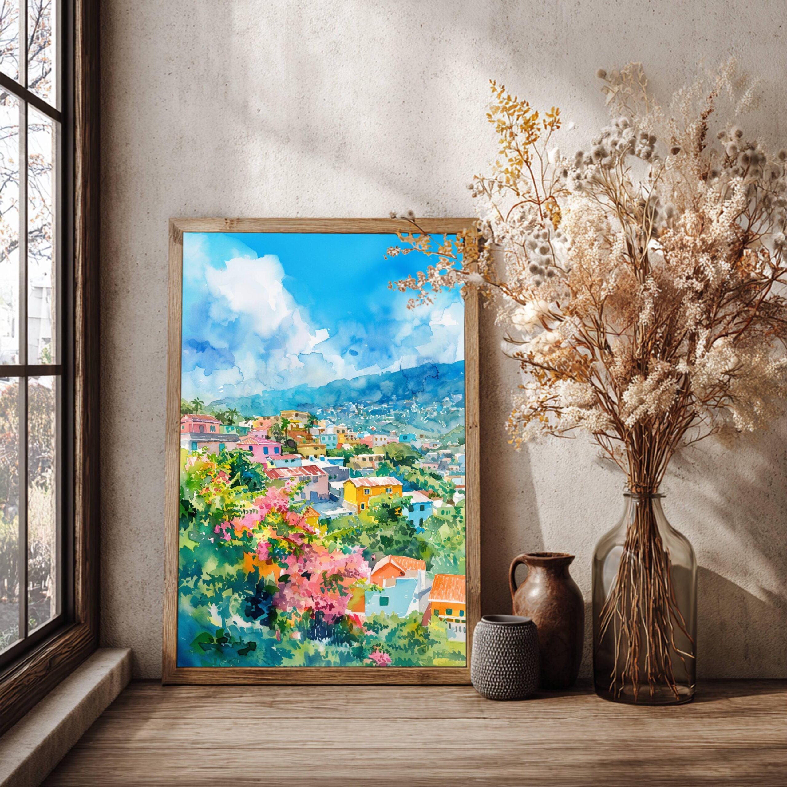 Port au Prince Haiti Watercolor: Travel Poster - Image 3