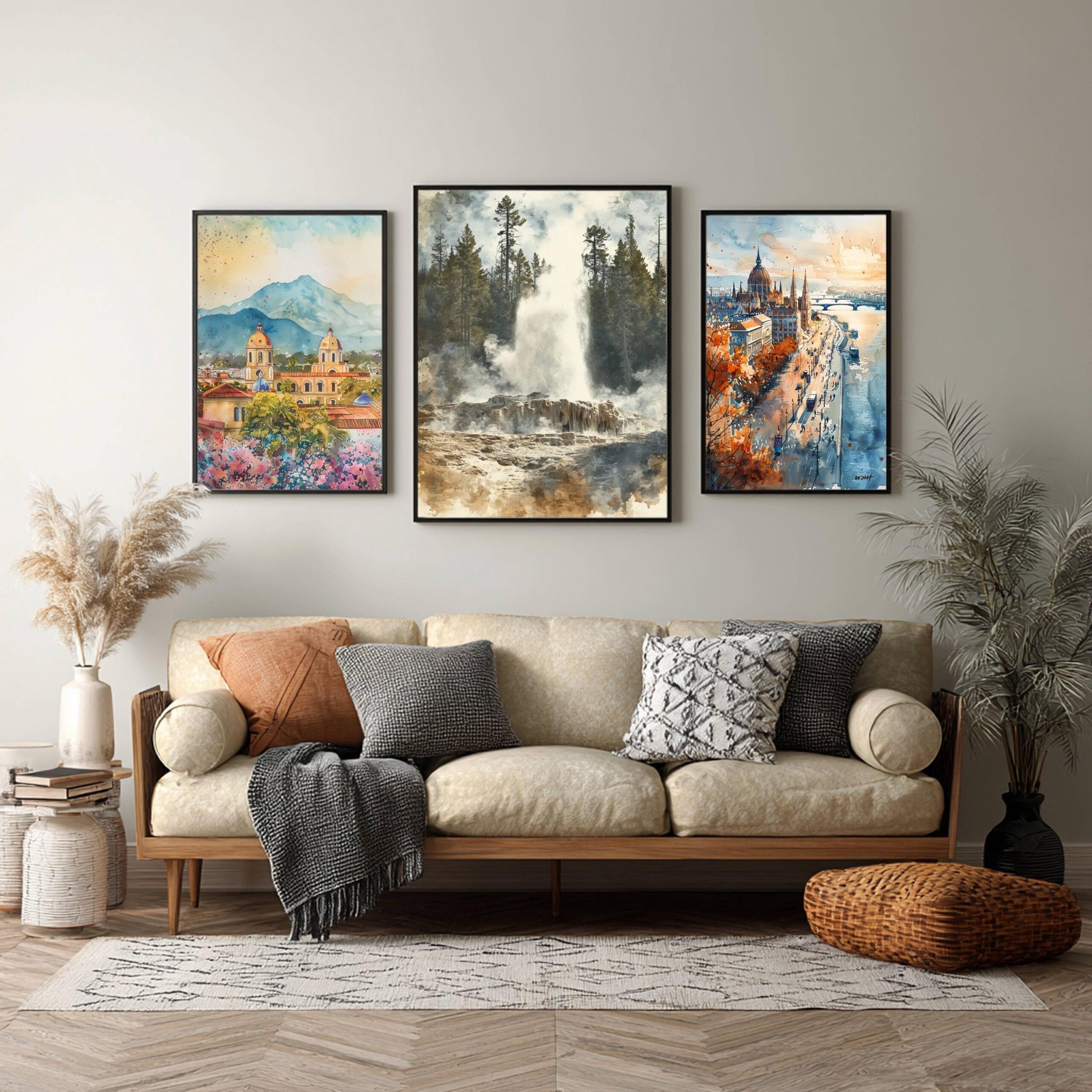 Yellowstone National Park Wyoming USA Watercolor: Travel Art Poster - Image 2