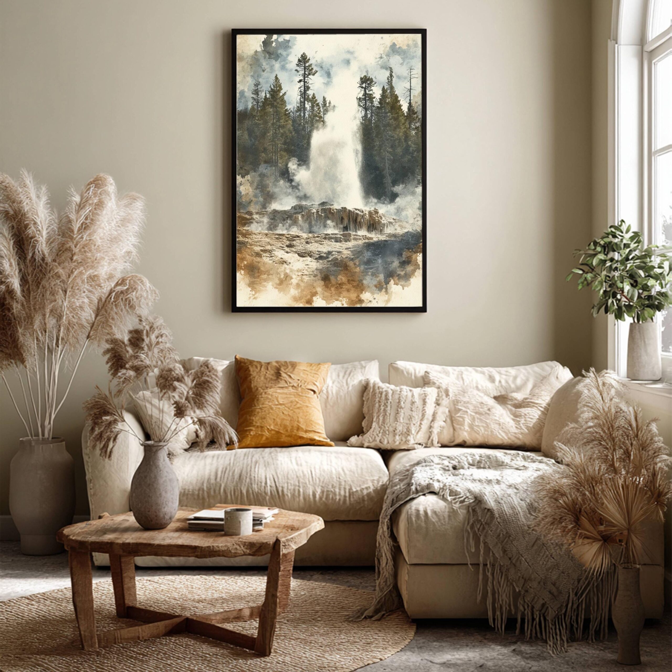Yellowstone National Park Wyoming USA Watercolor: Travel Art Poster - Image 8