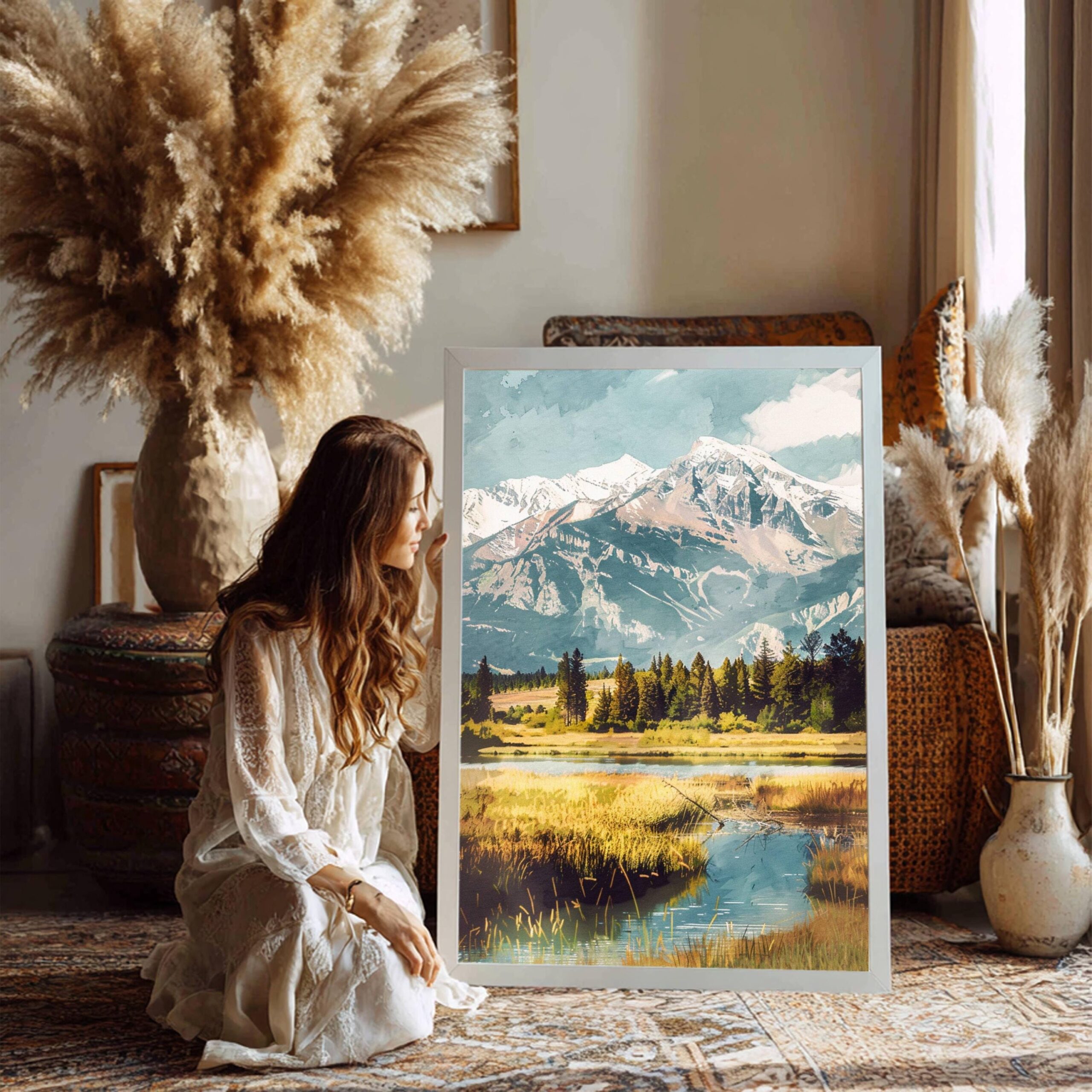 Montana State MT USA Watercolor: Travel Art Poster - Image 5