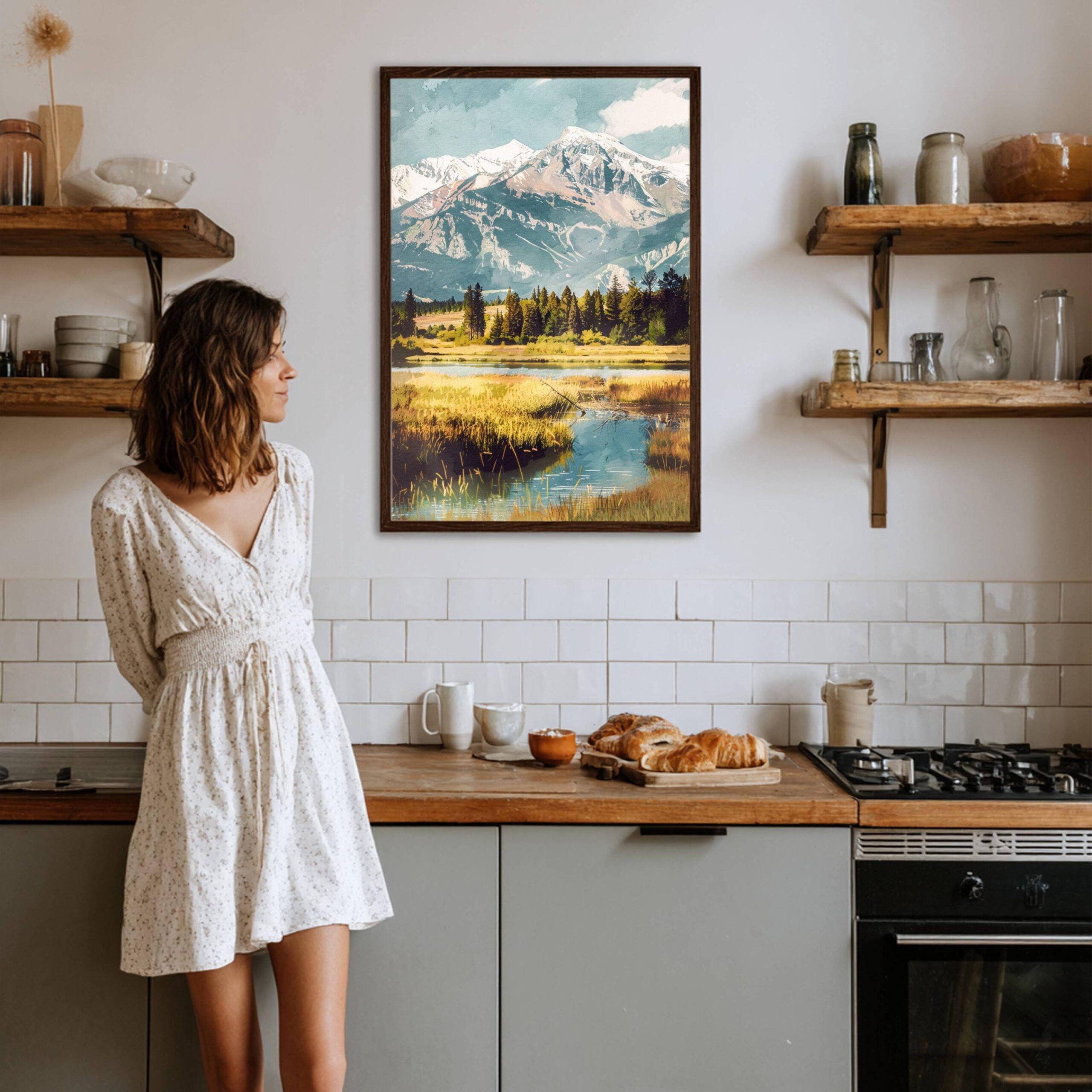 Montana State MT USA Watercolor: Travel Art Poster - Image 6