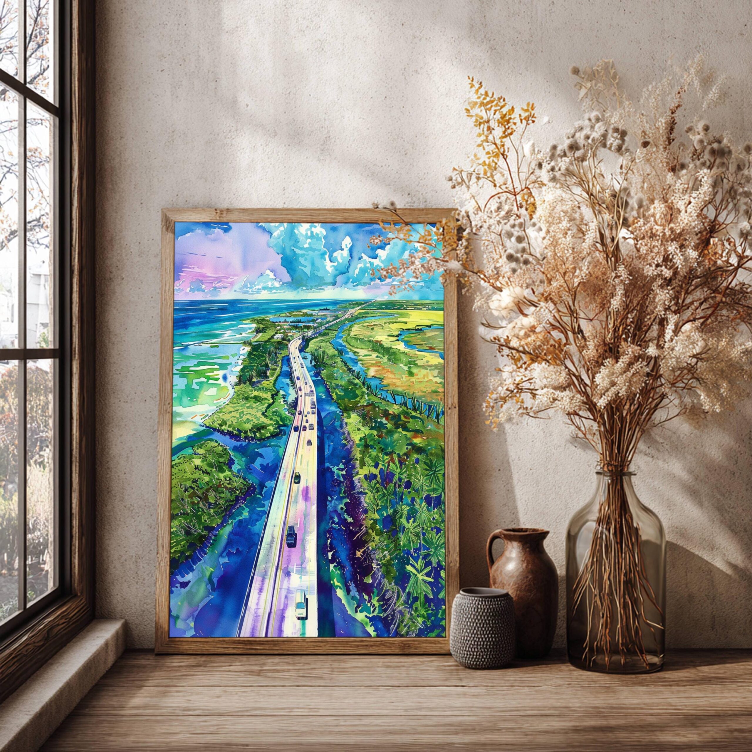 Marathon Key Florida Keys Florida USA Watercolor: Travel Art Poster - Image 4