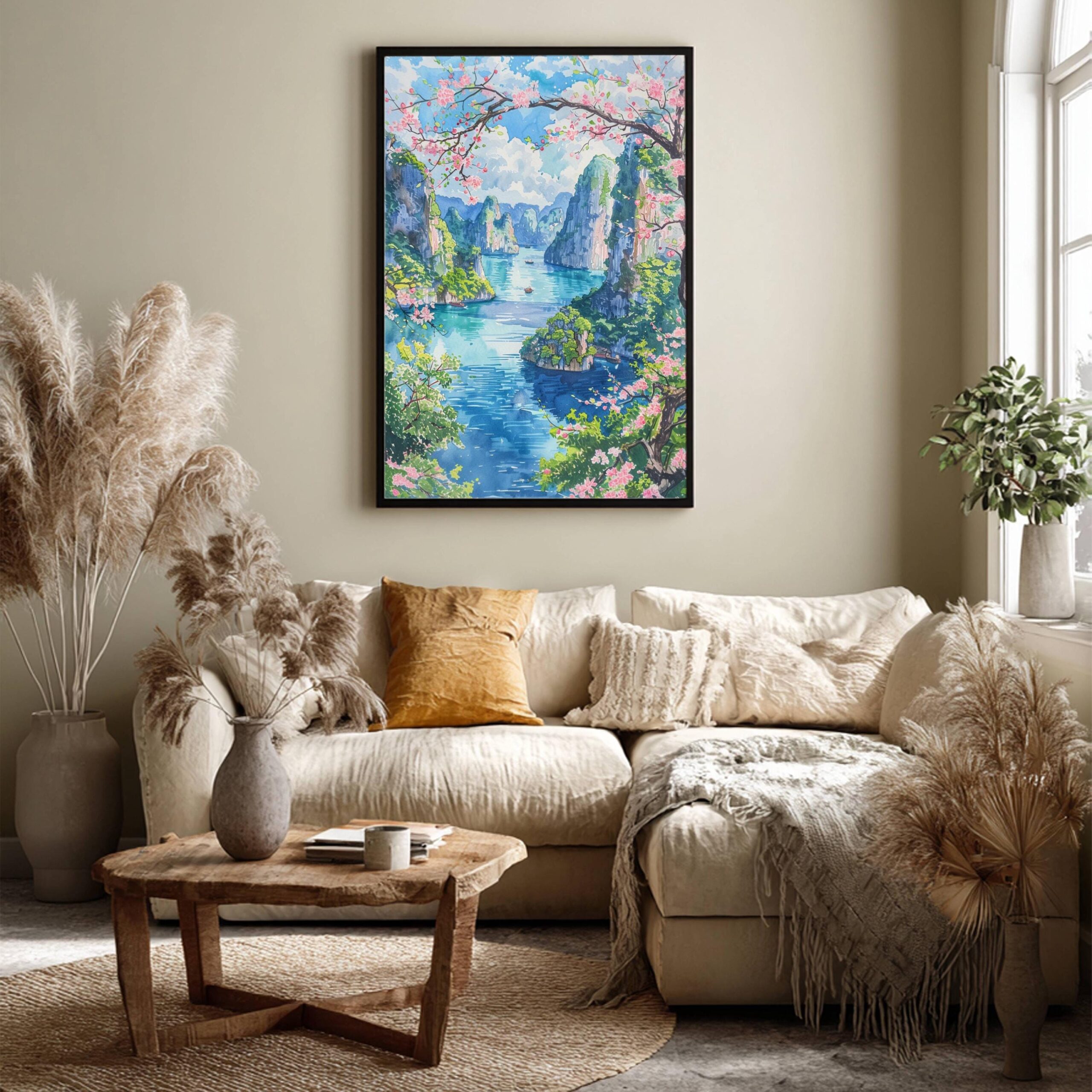 Ha Long Bay Vietnam Asia Watercolor: Travel Art Poster - Image 9