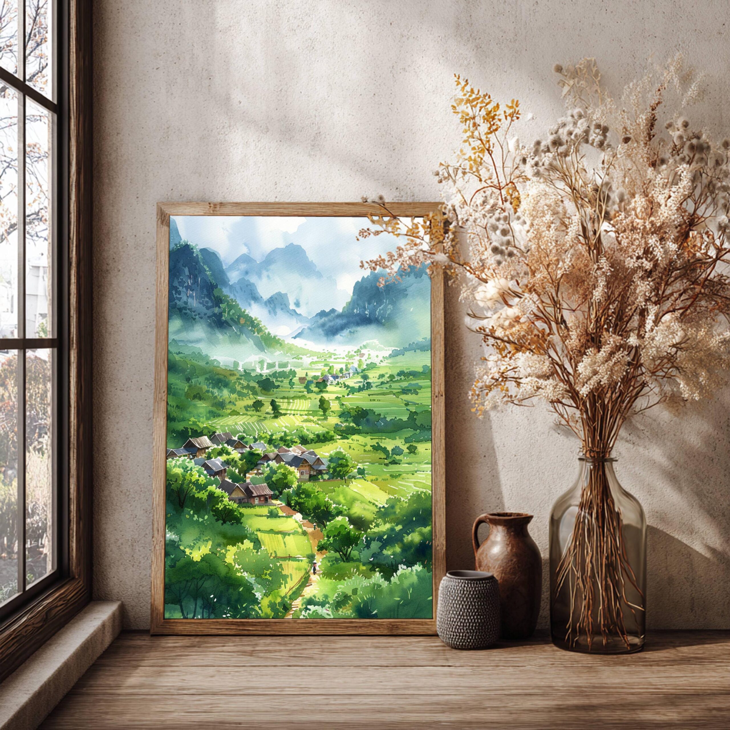 Vietnam Asia Watercolor: Travel Art Poster - Image 4