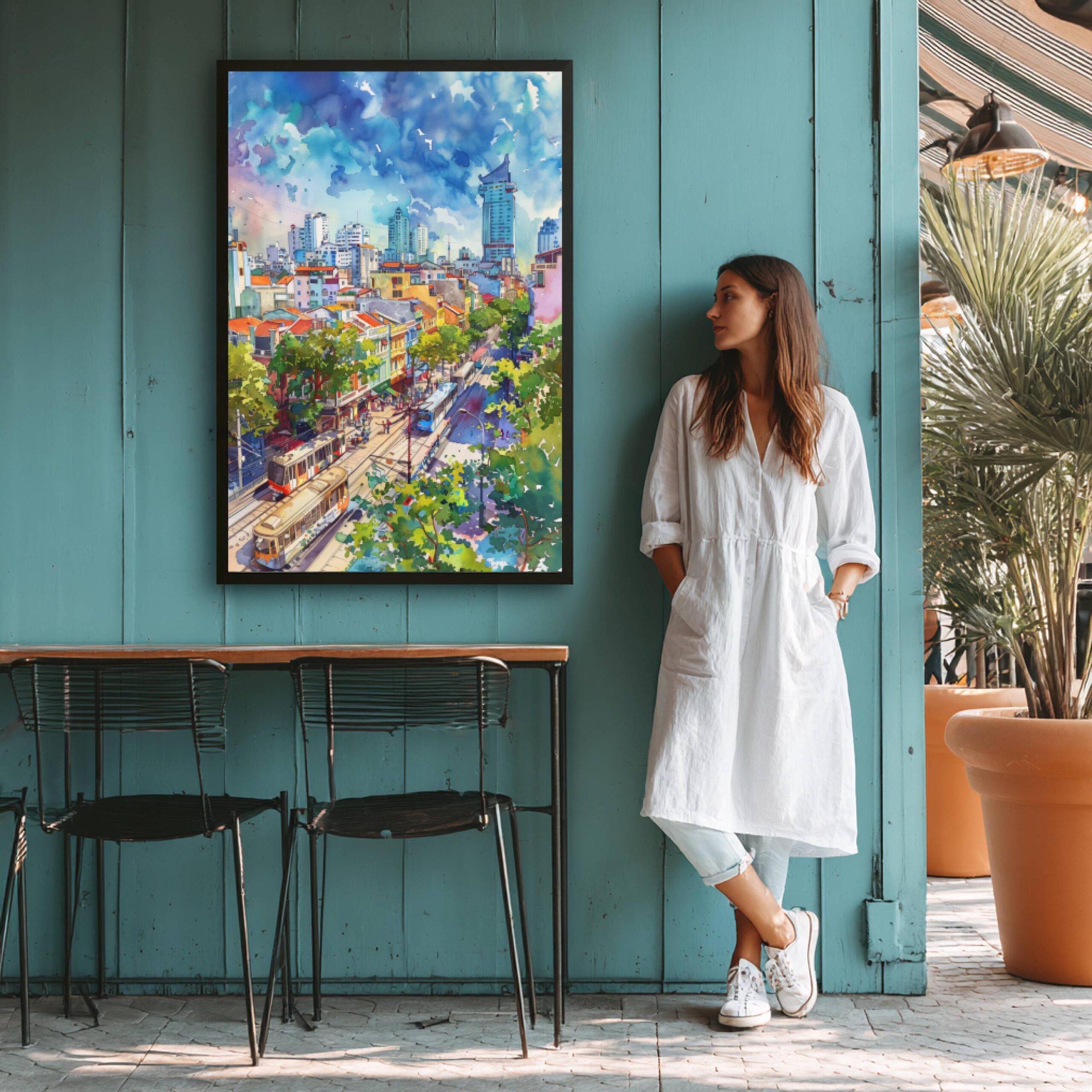 Ho Chi Minh City Vietnam Asia Watercolor Print: Travel Art Poster - Image 7