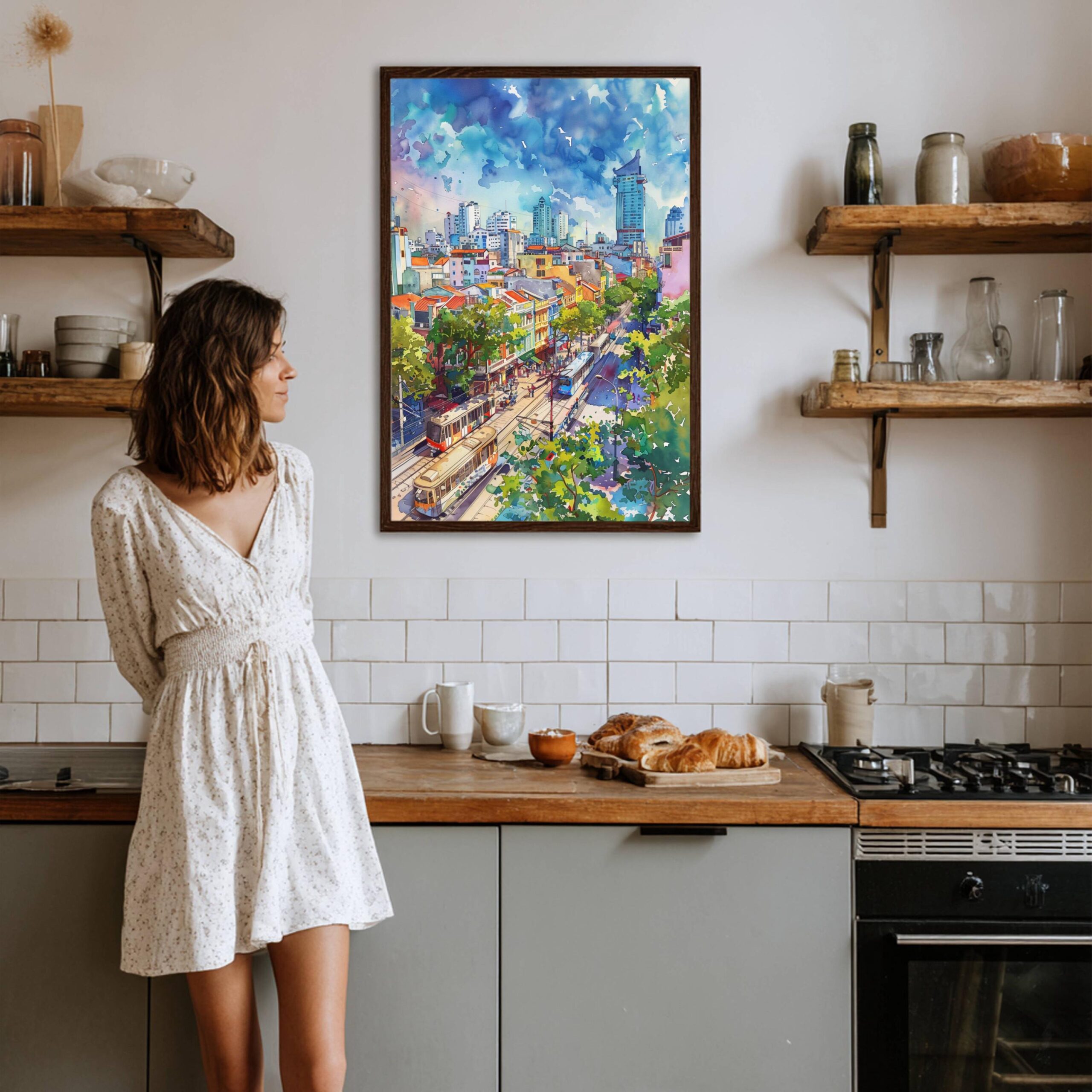 Ho Chi Minh City Vietnam Asia Watercolor Print: Travel Art Poster - Image 6