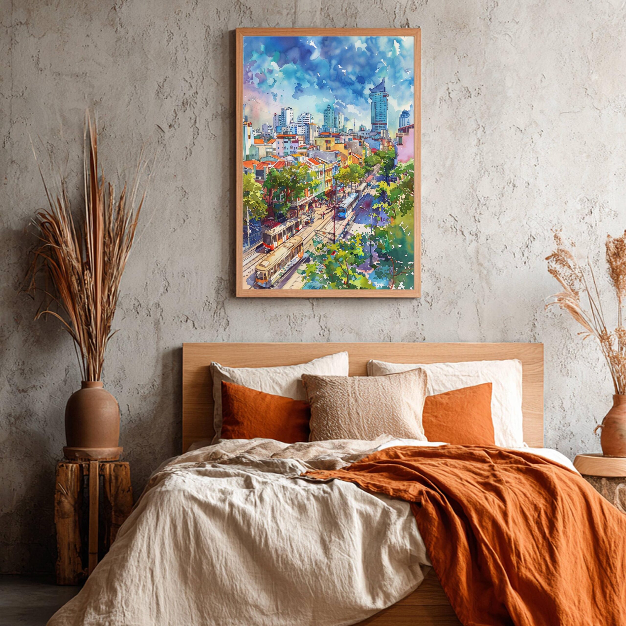 Ho Chi Minh City Vietnam Asia Watercolor Print: Travel Art Poster - Image 8