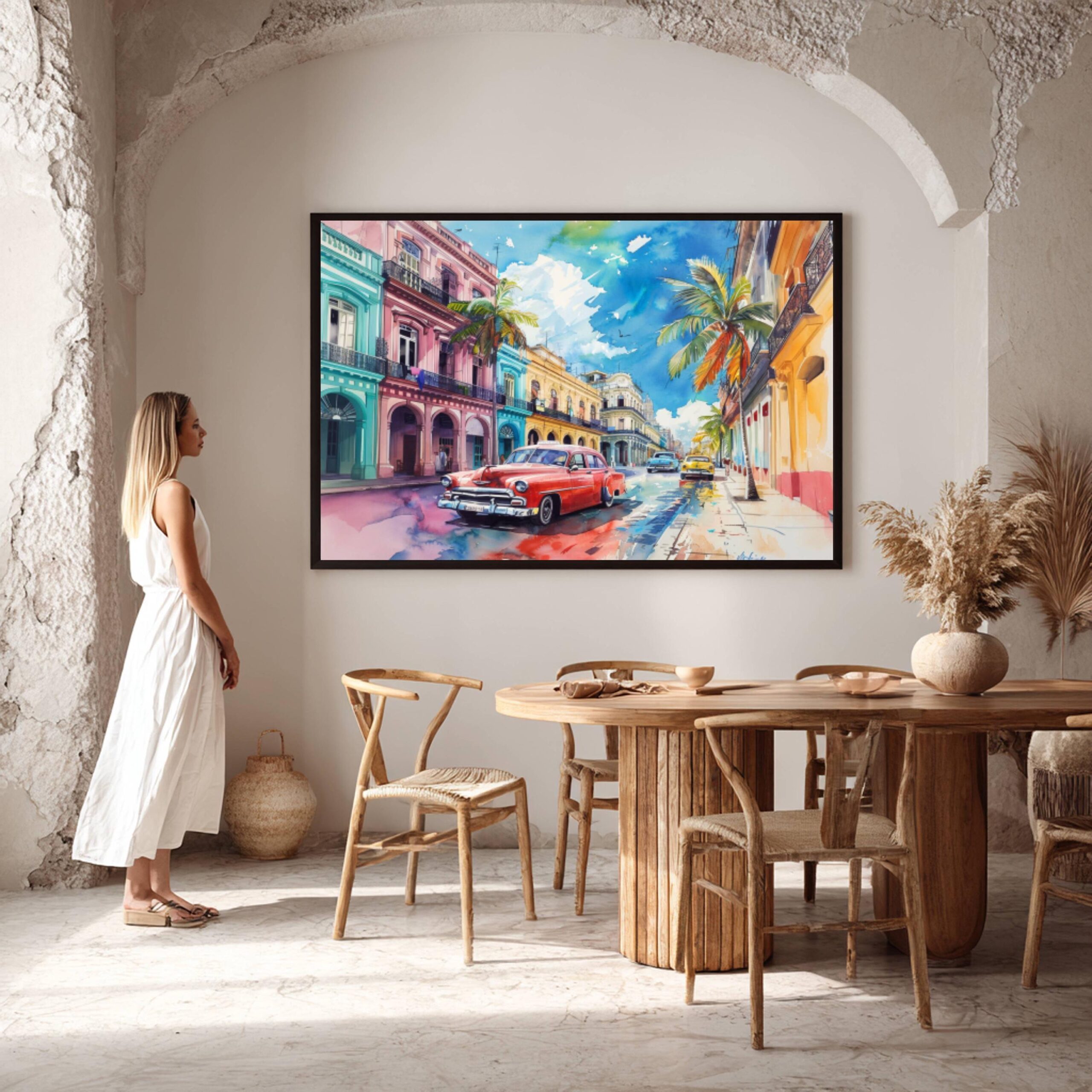 Havana Cuba Caribbean Watercolor Print: Travel Art Poster - Image 3