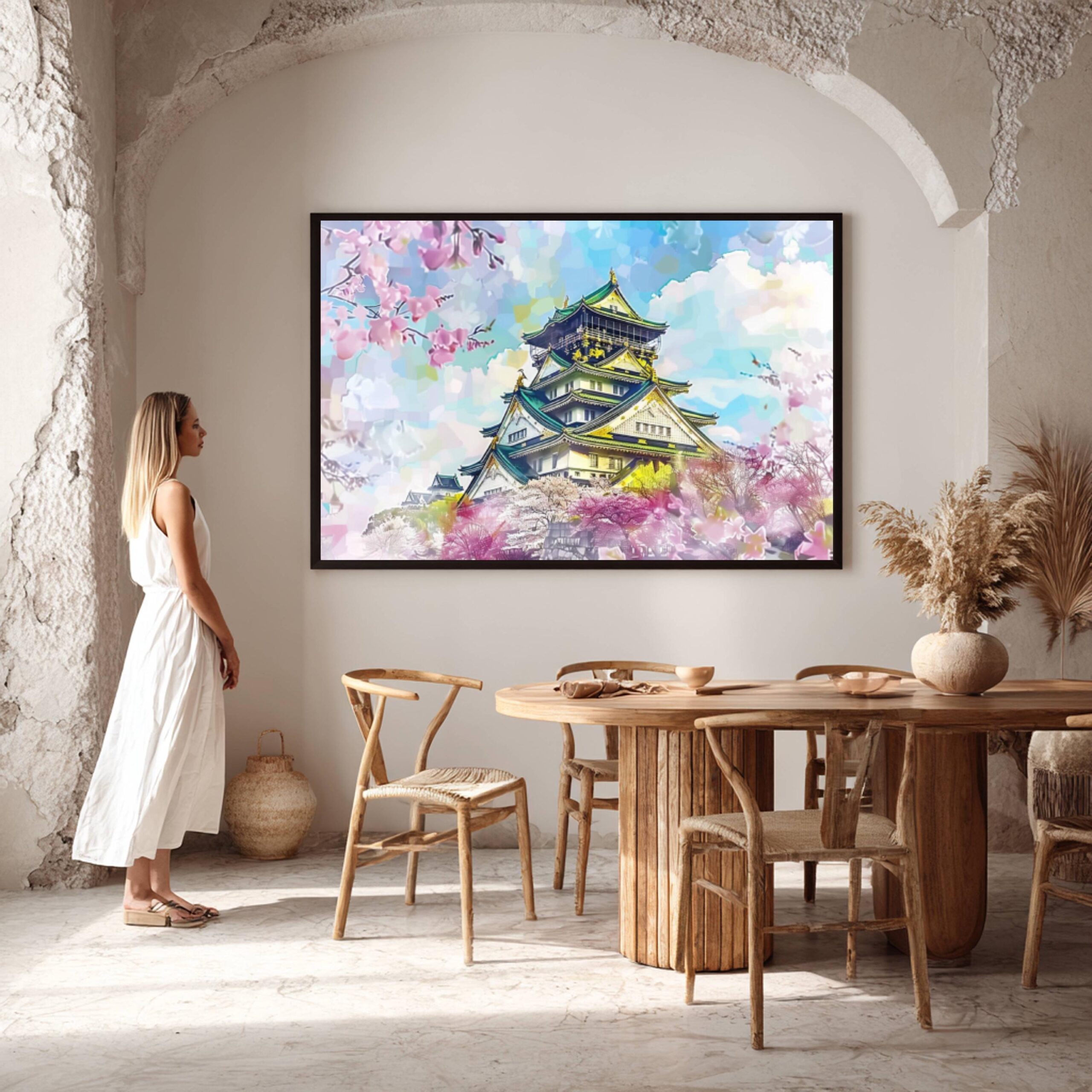 Osaka Castle Japan Asia Watercolor: Travel Poster - Image 3