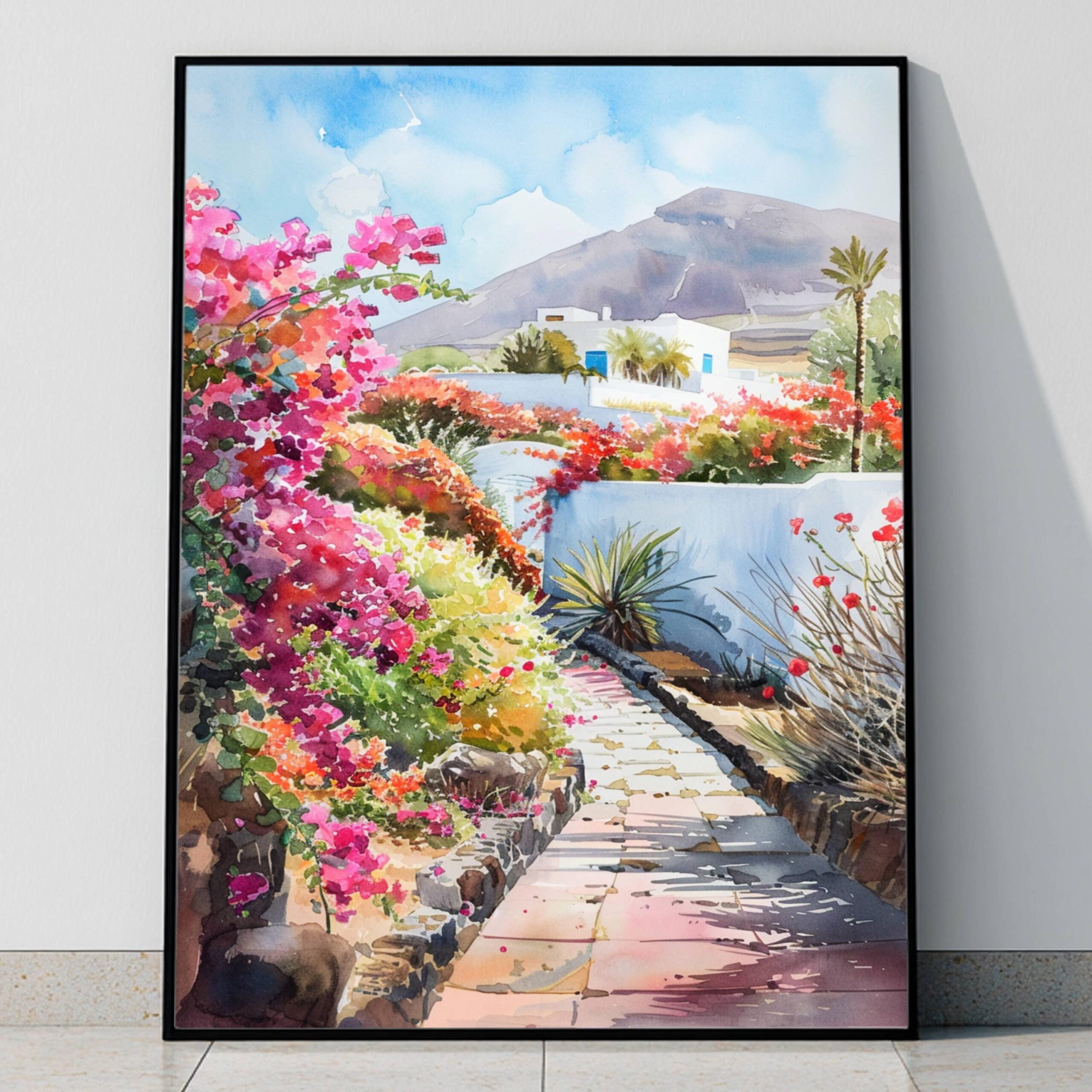 Lanzarote Canary Islands Spain Europe Watercolor Print: Travel Art Poster - Image 9