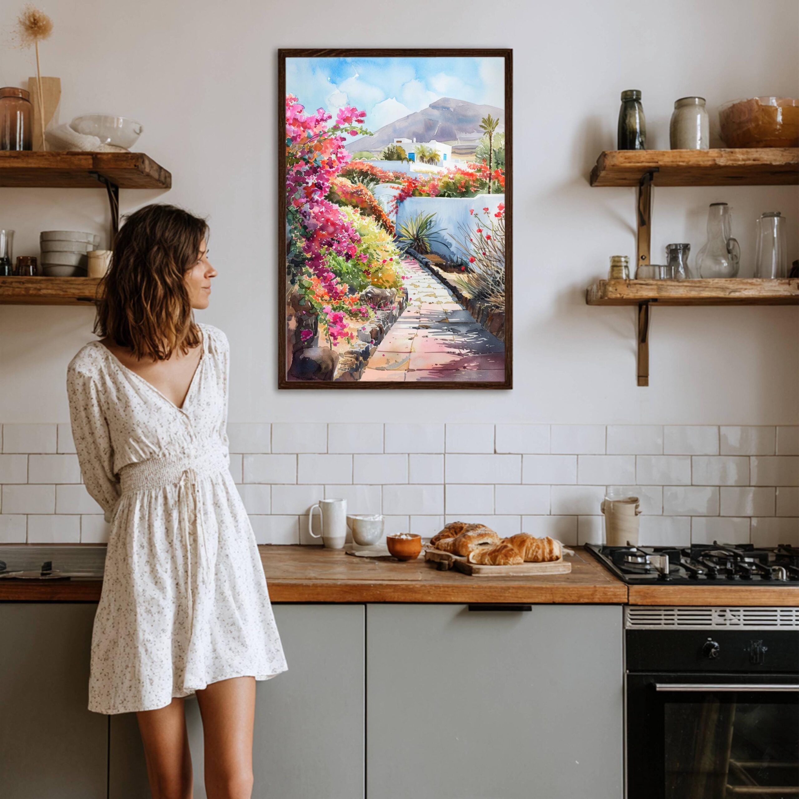 Lanzarote Canary Islands Spain Europe Watercolor Print: Travel Art Poster - Image 3