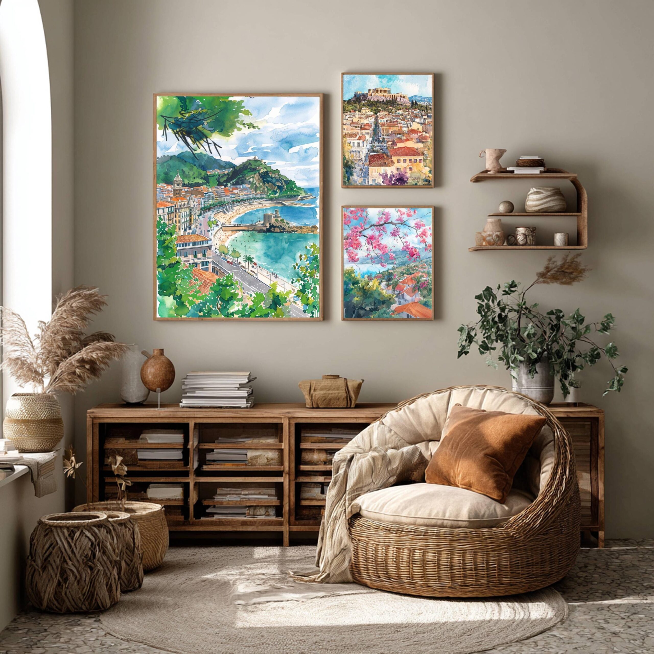 Donostia - San Sebastian Spain Europe Watercolor Print: Spanish Travel Art Poster - Image 6