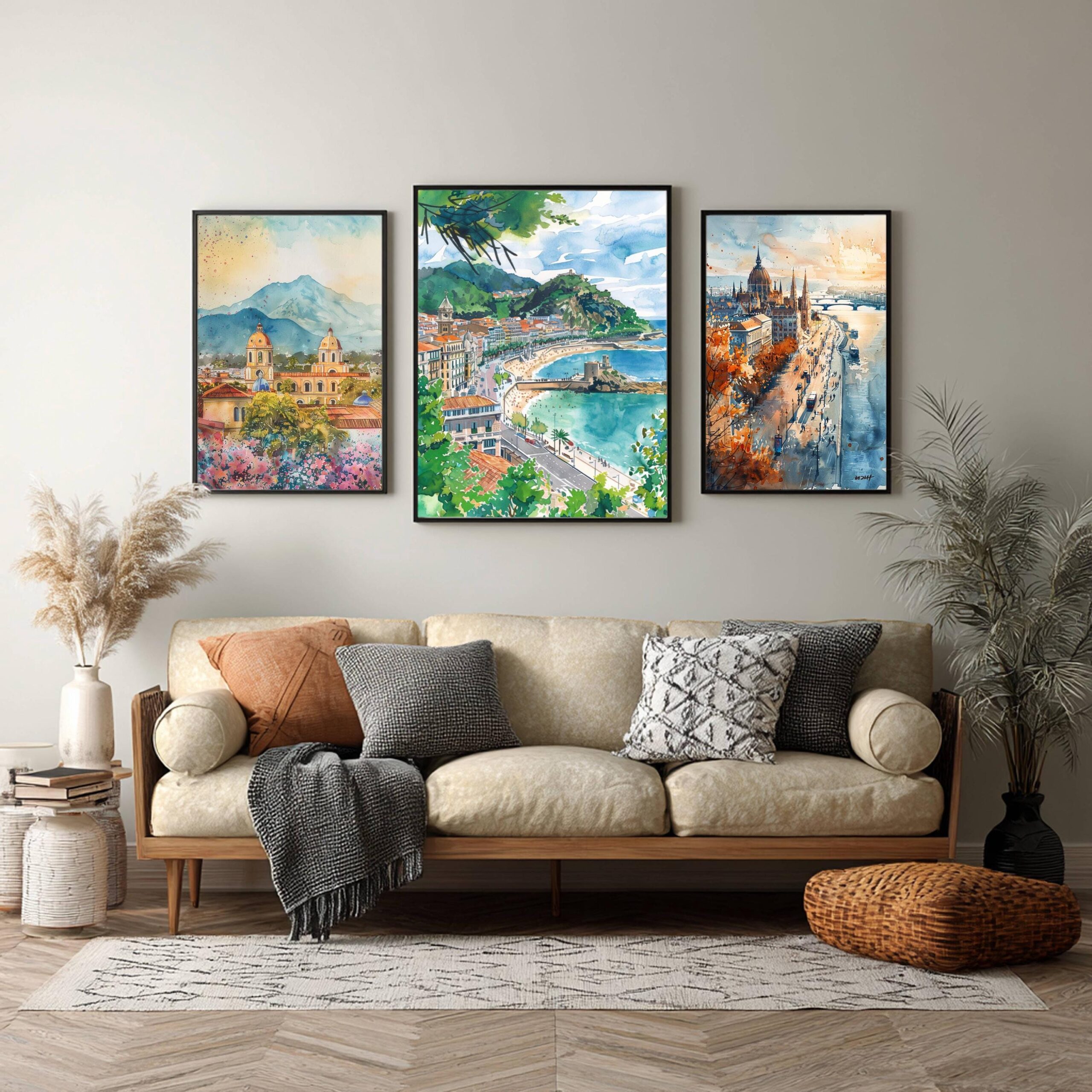 Donostia - San Sebastian Spain Europe Watercolor Print: Spanish Travel Art Poster - Image 5