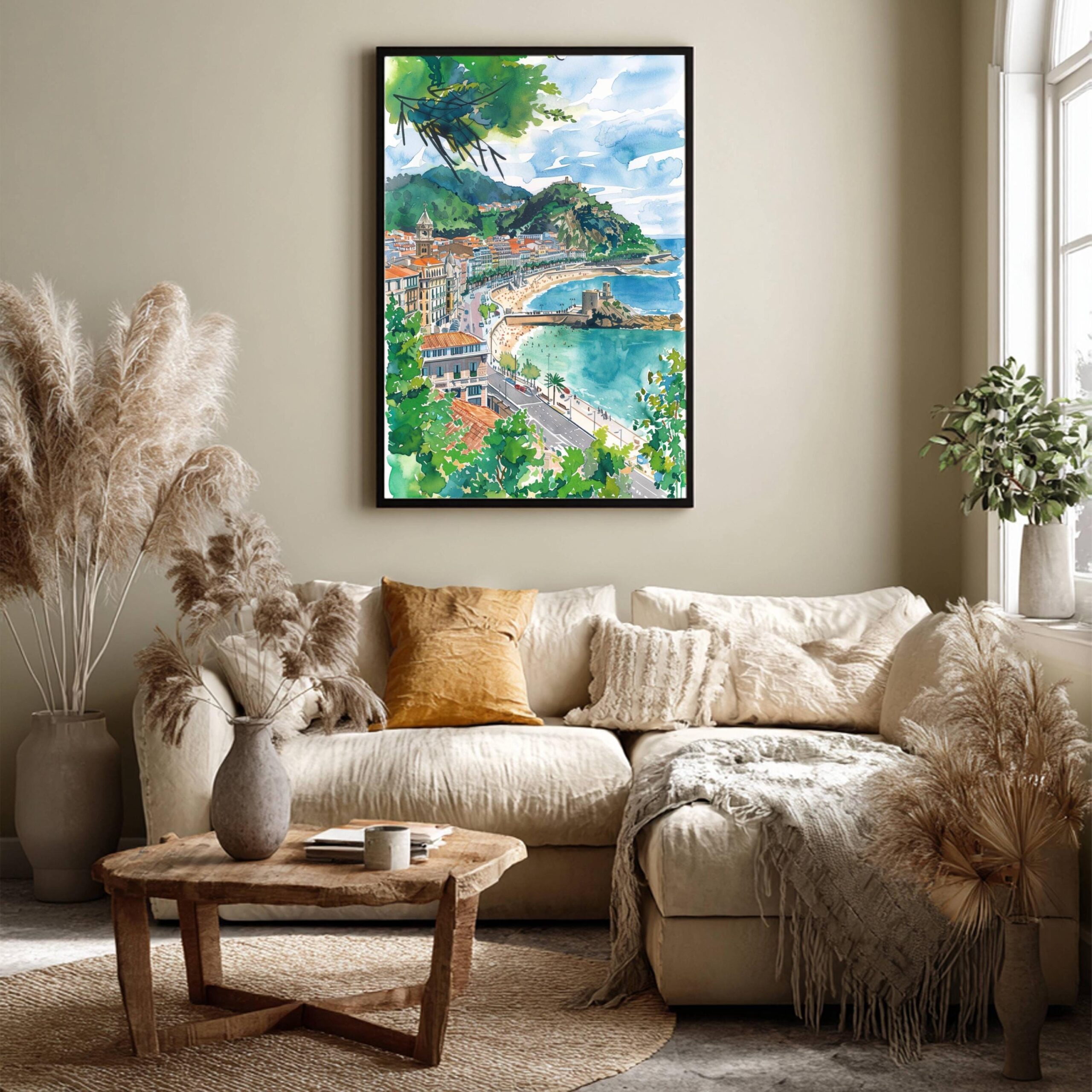 Donostia - San Sebastian Spain Europe Watercolor Print: Spanish Travel Art Poster - Image 7